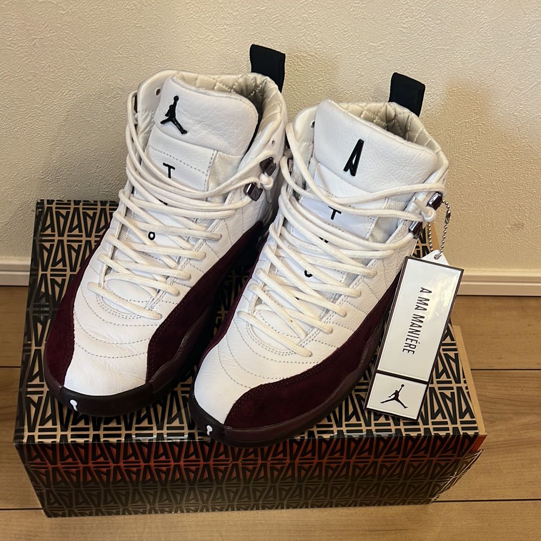 A Ma Maniere × Nike Women's Air Jordan 12 "White and Burgundy Crush"