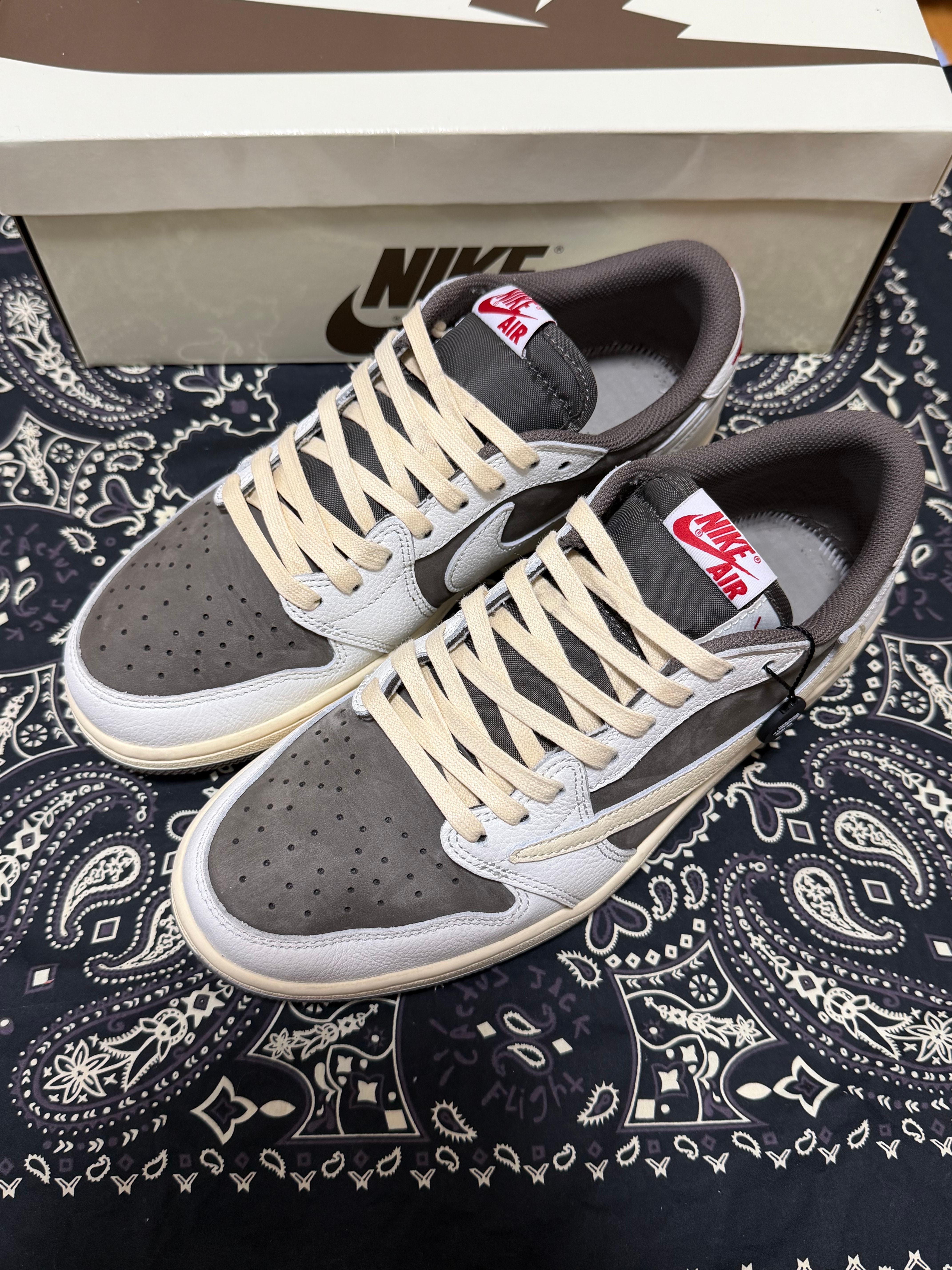 Travis Scott × Nike Air Jordan 1 Low OG SP "Reverse Mocha/Sail and Ridgerock"