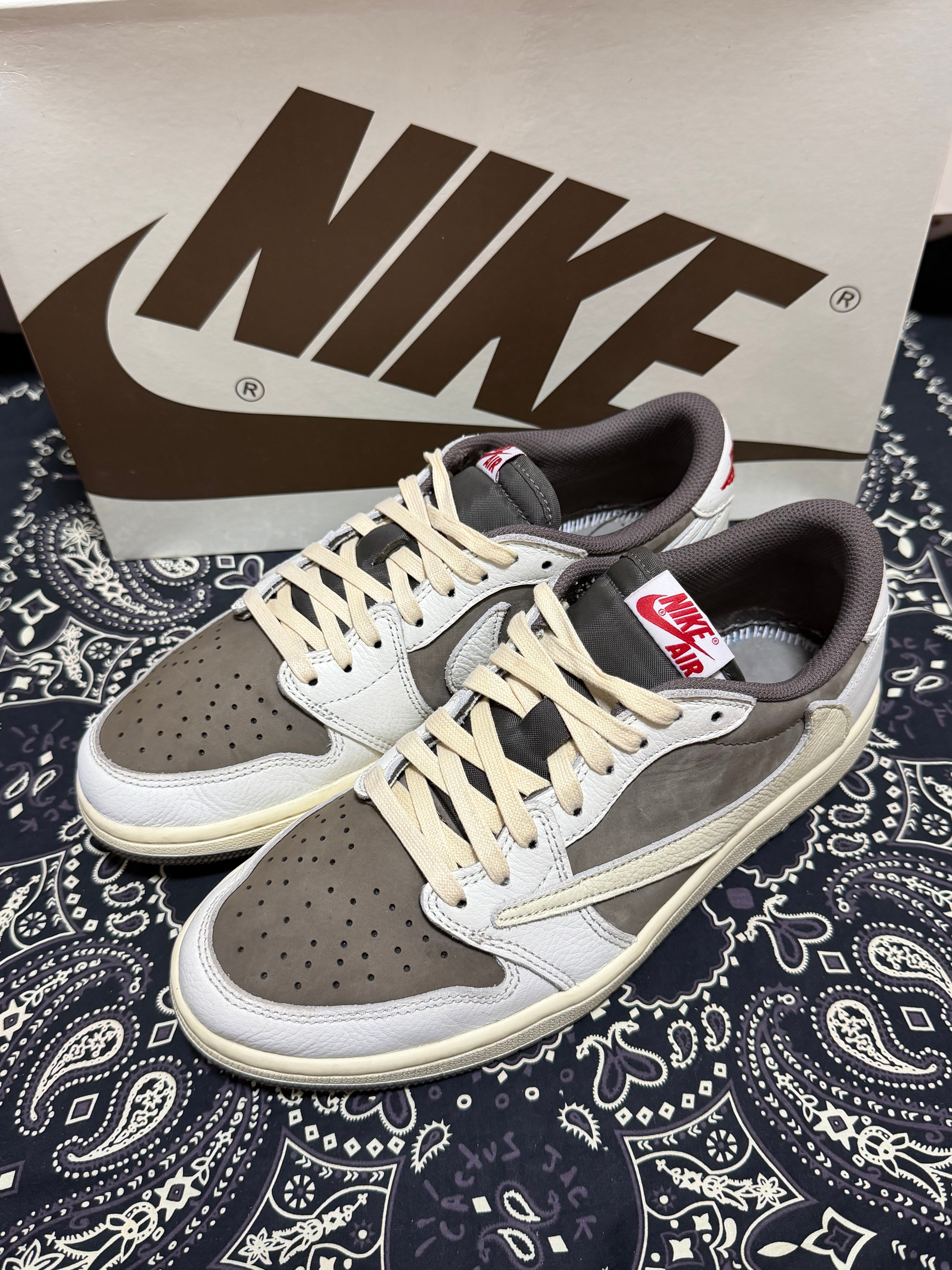 Travis Scott × Nike Air Jordan 1 Low OG SP "Reverse Mocha/Sail and Ridgerock"