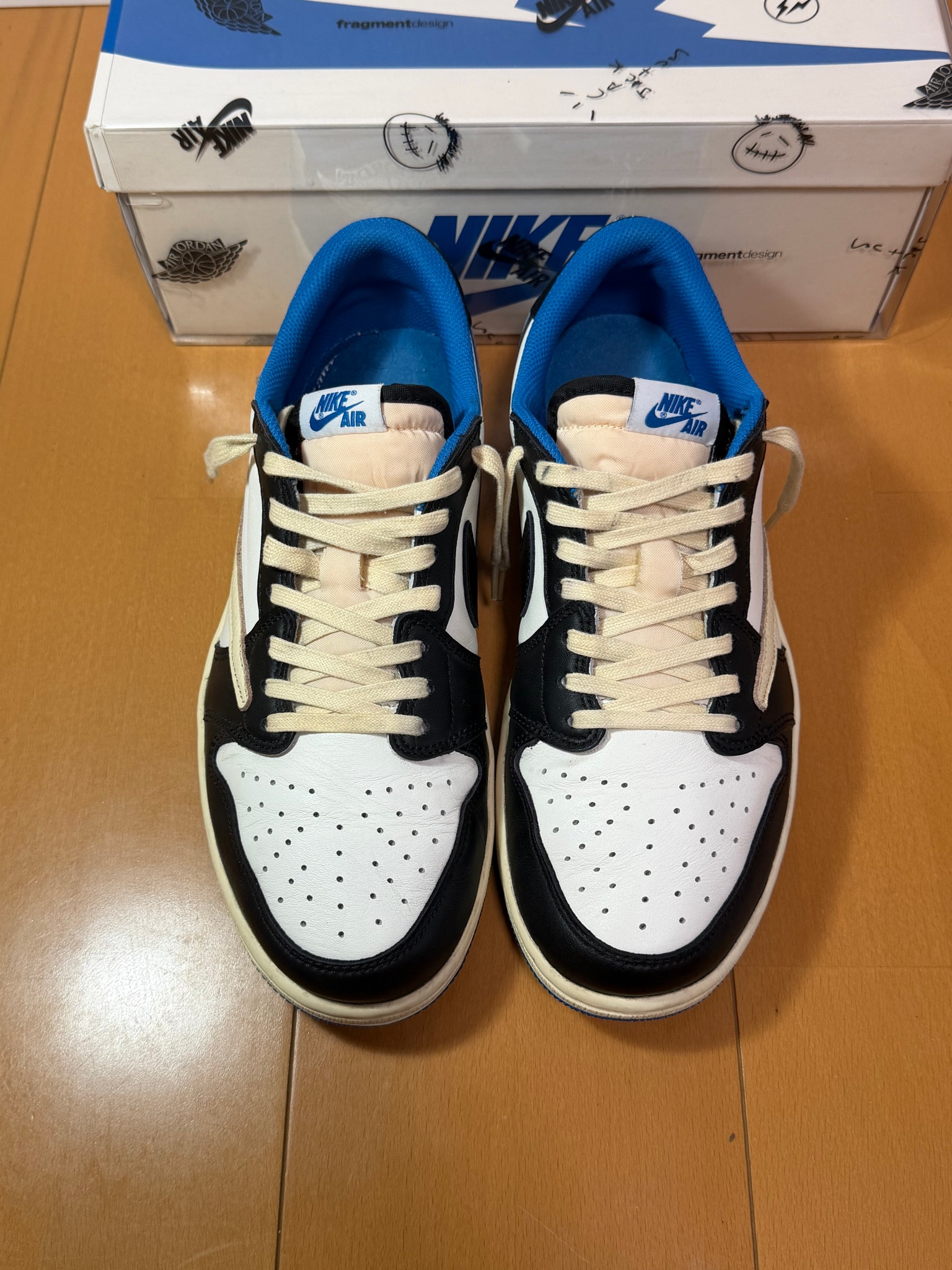 Travis Scott × fragment design × Nike Air Jordan 1 Low OG SP "Military Blue"