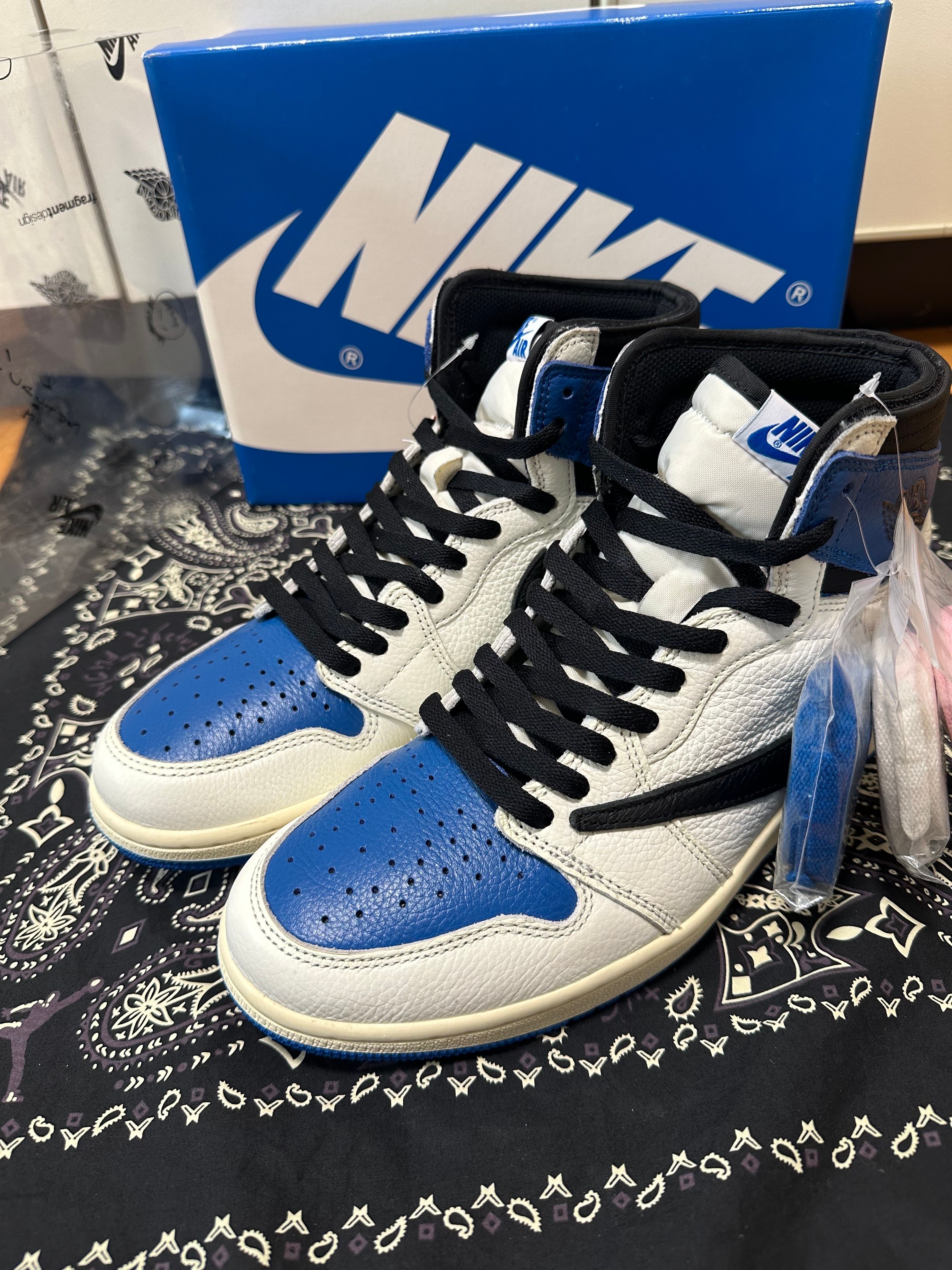 Travis Scott × fragment design × Nike Air Jordan 1 Retro High OG SP "Military Blue"