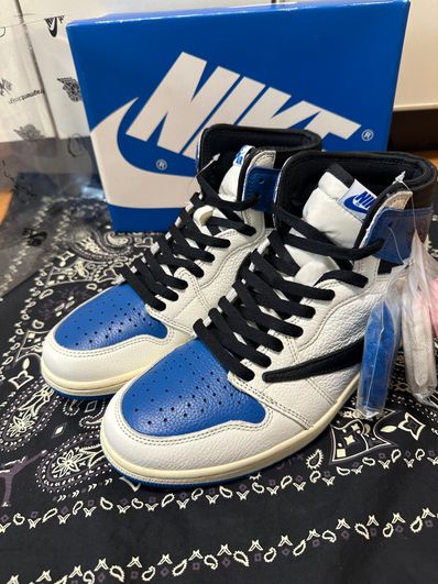 Travis Scott × fragment design × Nike Air Jordan 1 Retro High OG SP "Military Blue"
