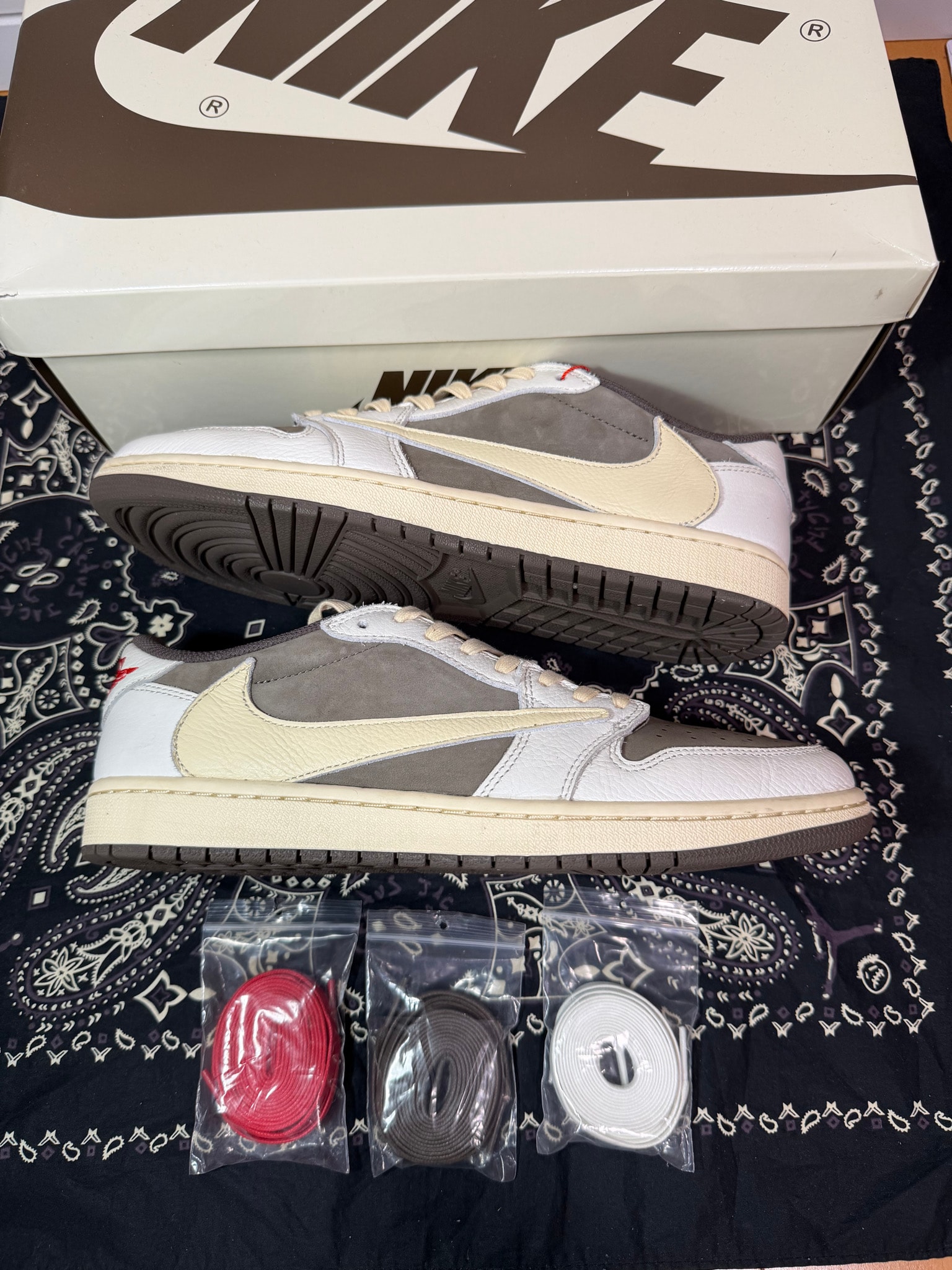 Travis Scott × Nike Air Jordan 1 Low OG SP "Reverse Mocha/Sail and Ridgerock"