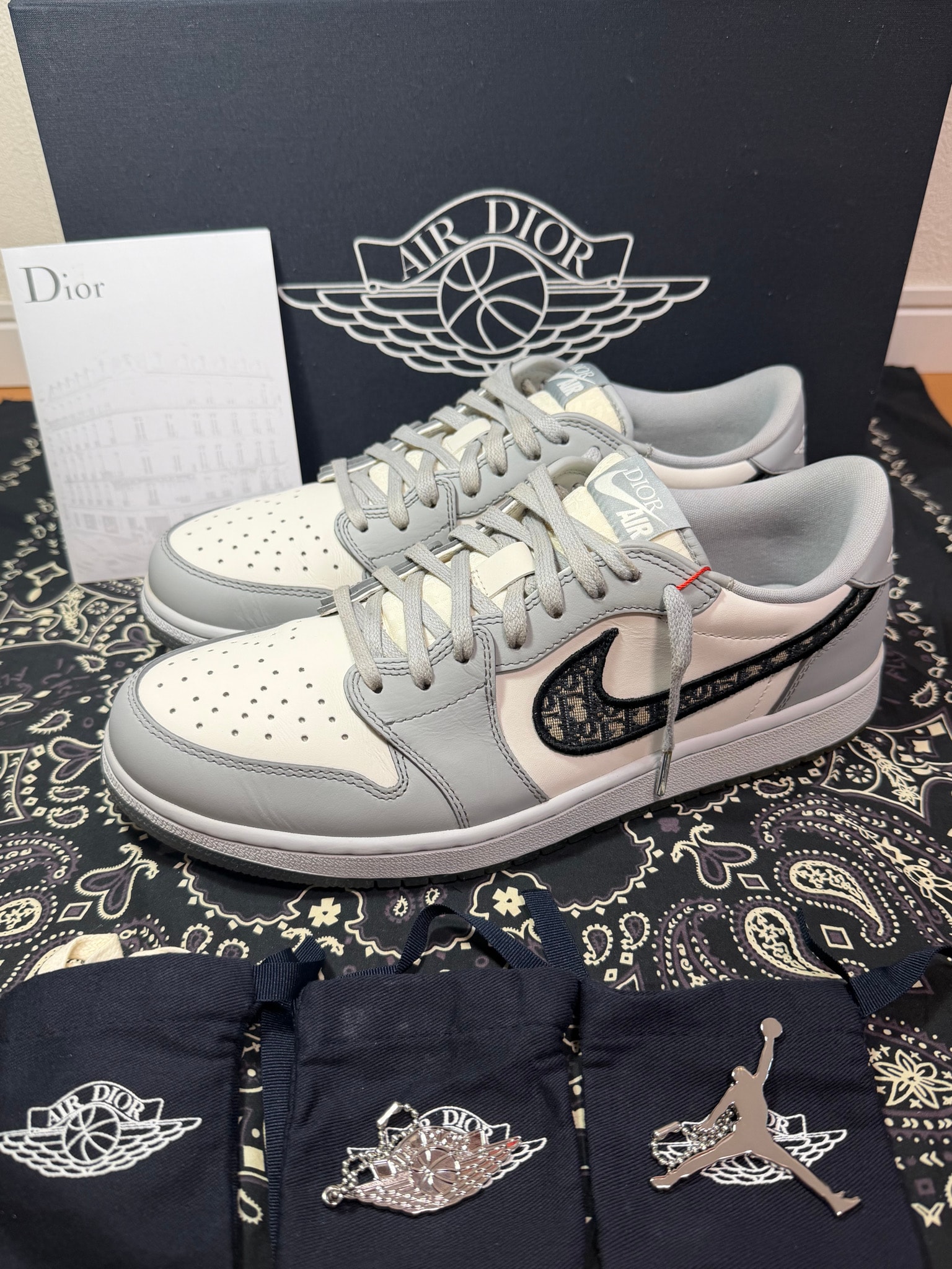 Dior × Nike Air Jordan 1 Low OG "Wolf Grey"
