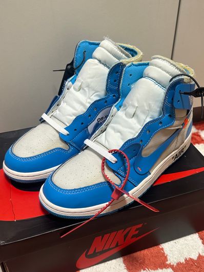 Off-White × Nike Air Jordan 1 High UNC "White/Dark Powder Blue"
