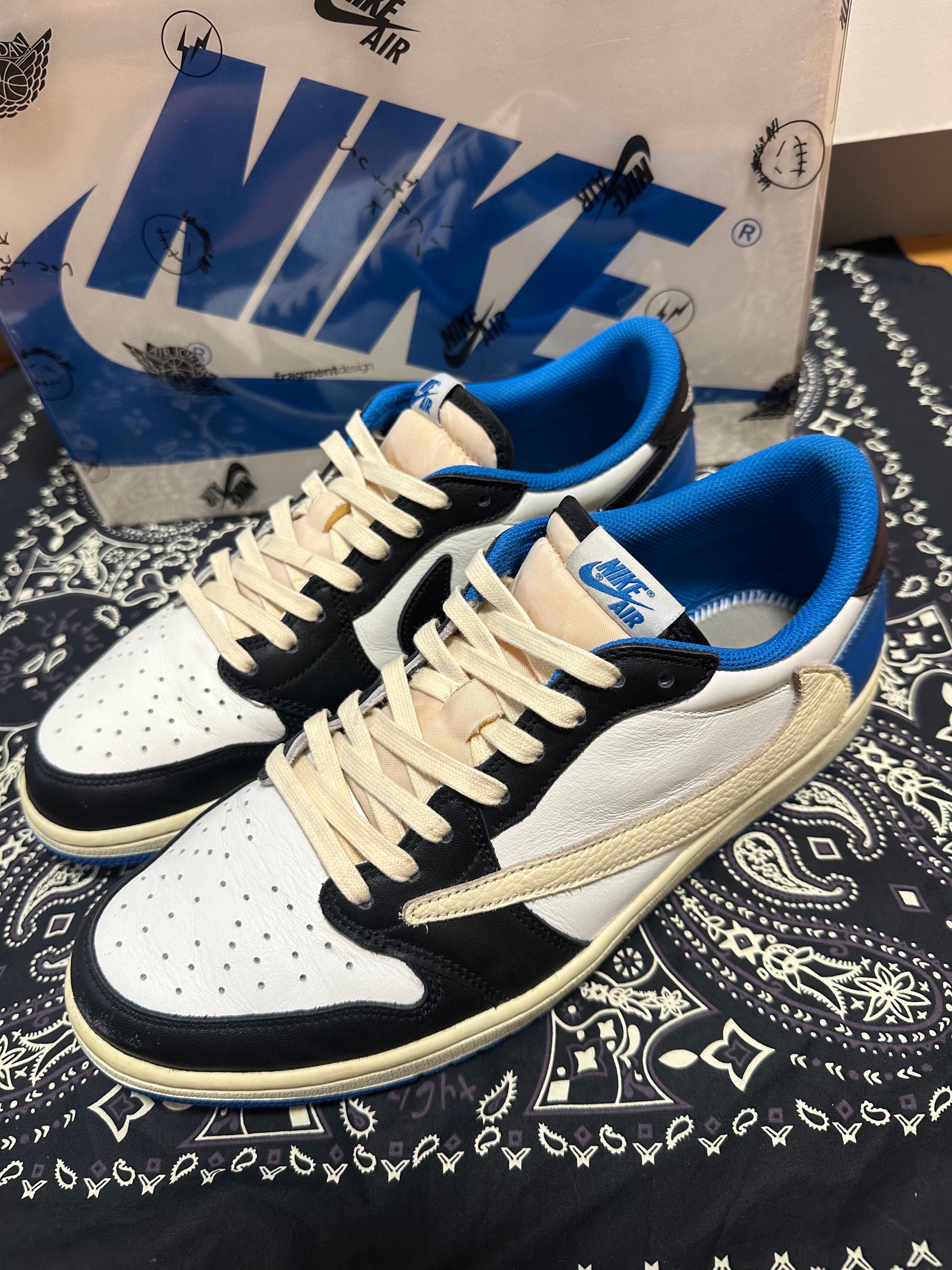 Travis Scott × fragment design × Nike Air Jordan 1 Low OG SP "Military Blue"