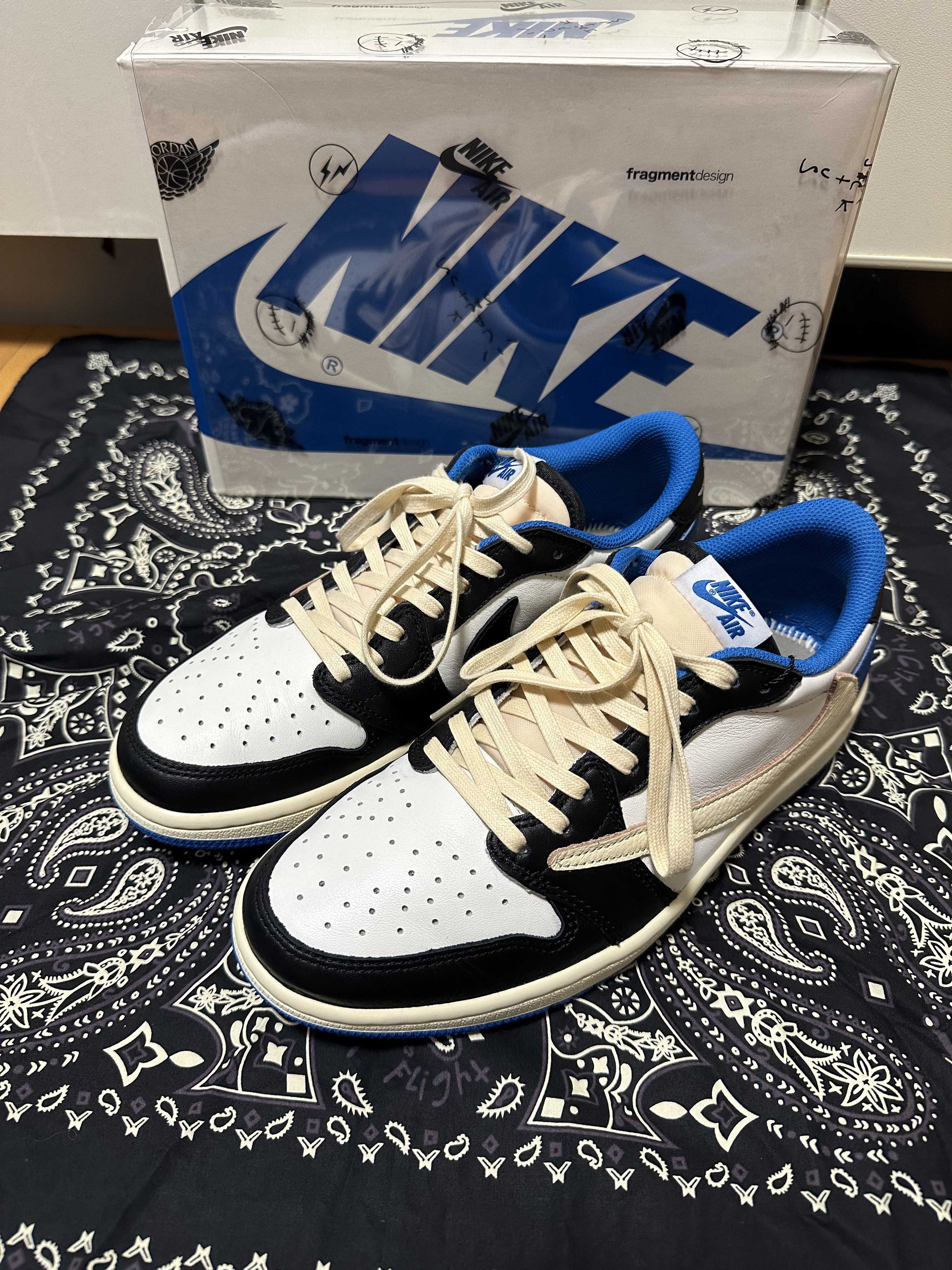 Travis Scott × fragment design × Nike Air Jordan 1 Low OG SP "Military Blue"