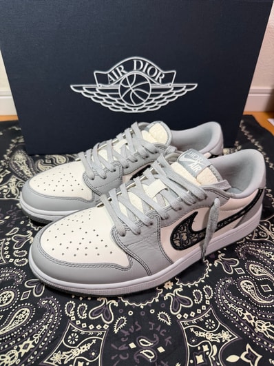 Dior × Nike Air Jordan 1 Low OG "Wolf Grey"