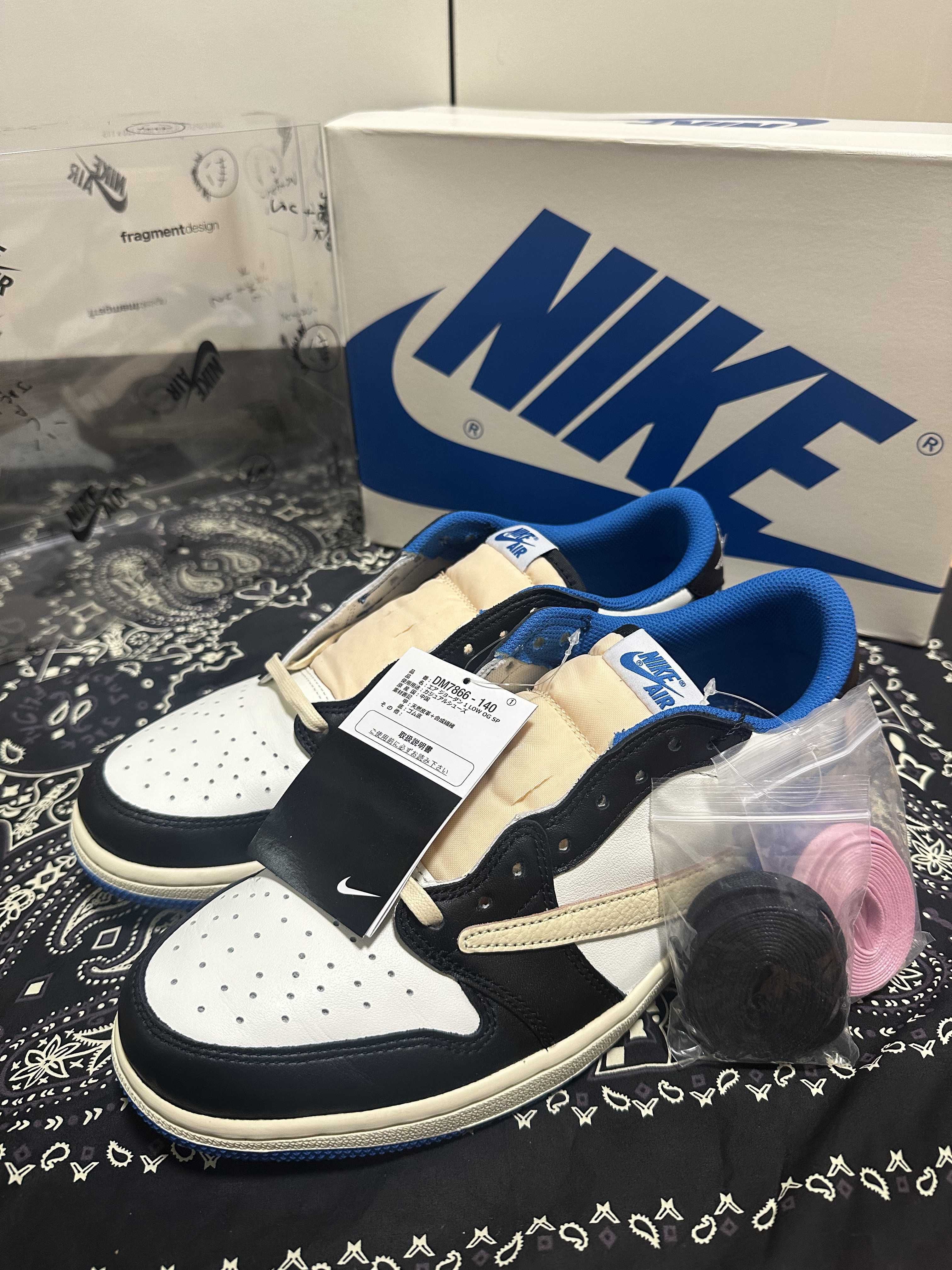 Travis Scott × fragment design × Nike Air Jordan 1 Low OG SP "Military Blue"