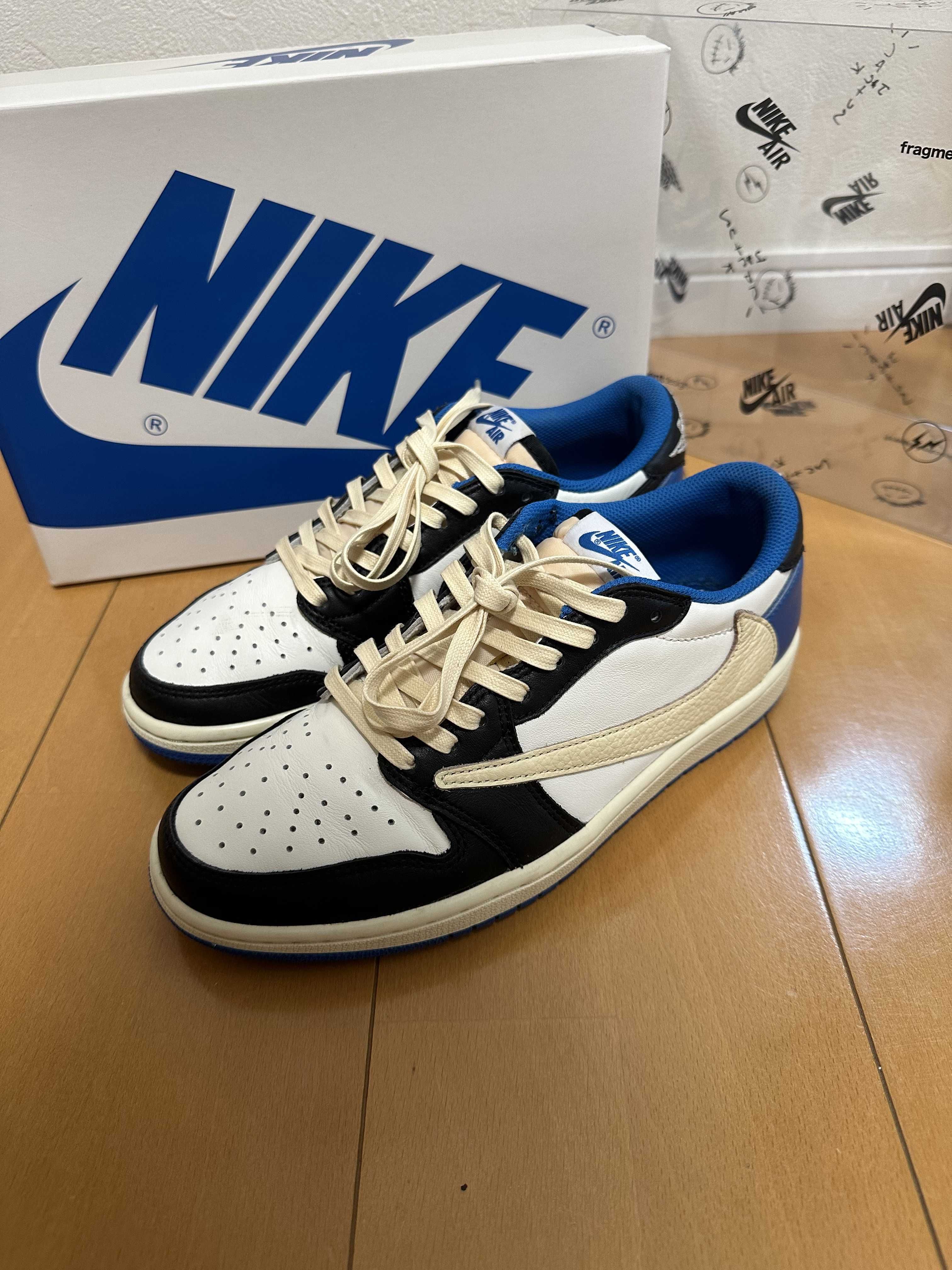 Travis Scott × fragment design × Nike Air Jordan 1 Low OG SP "Military Blue"