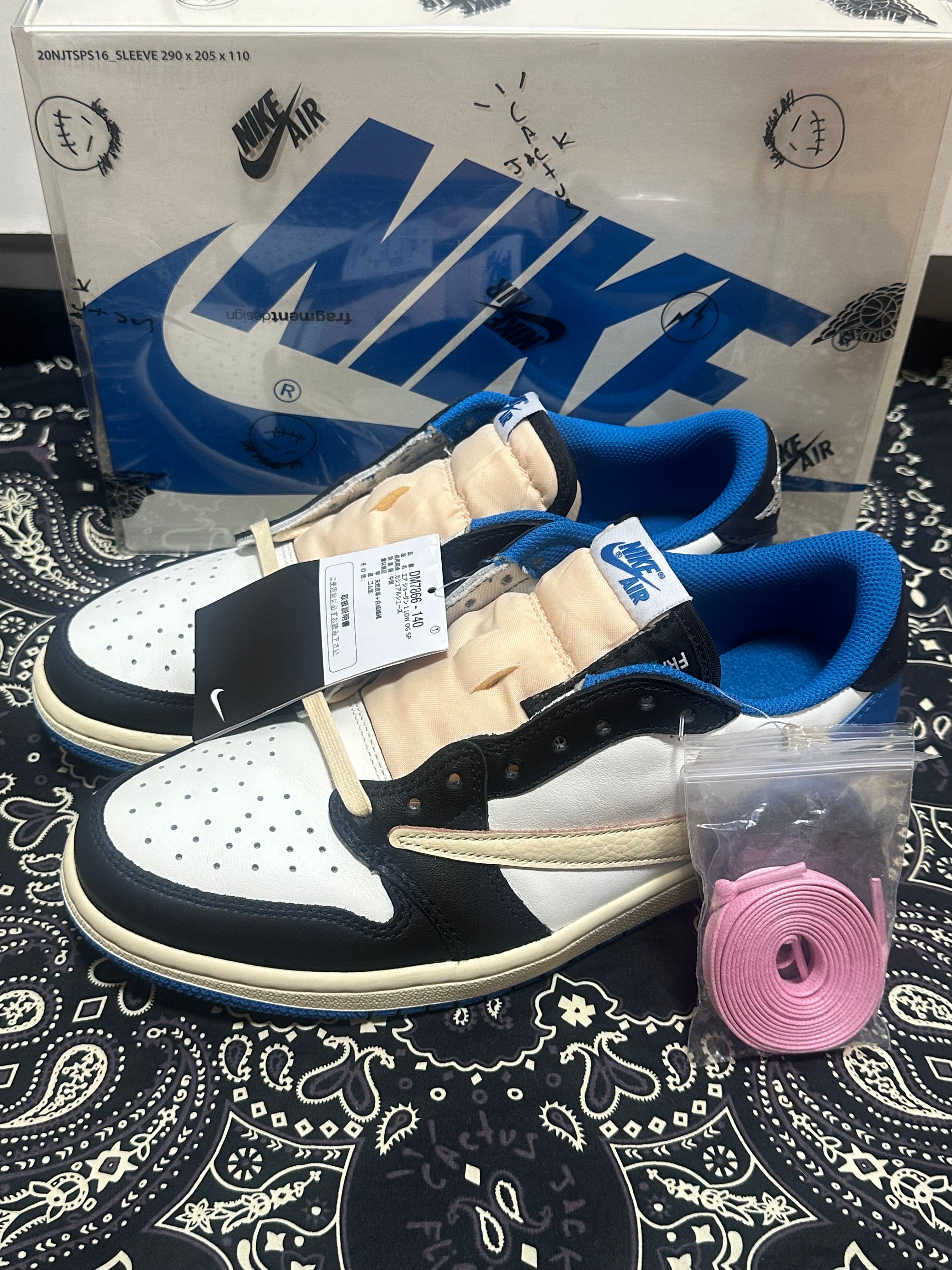 Travis Scott × fragment design × Nike Air Jordan 1 Low OG SP "Military Blue"