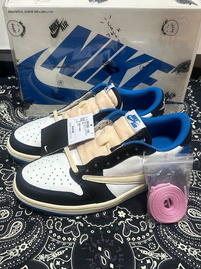 Travis Scott × fragment design × Nike Air Jordan 1 Low OG SP "Military Blue"