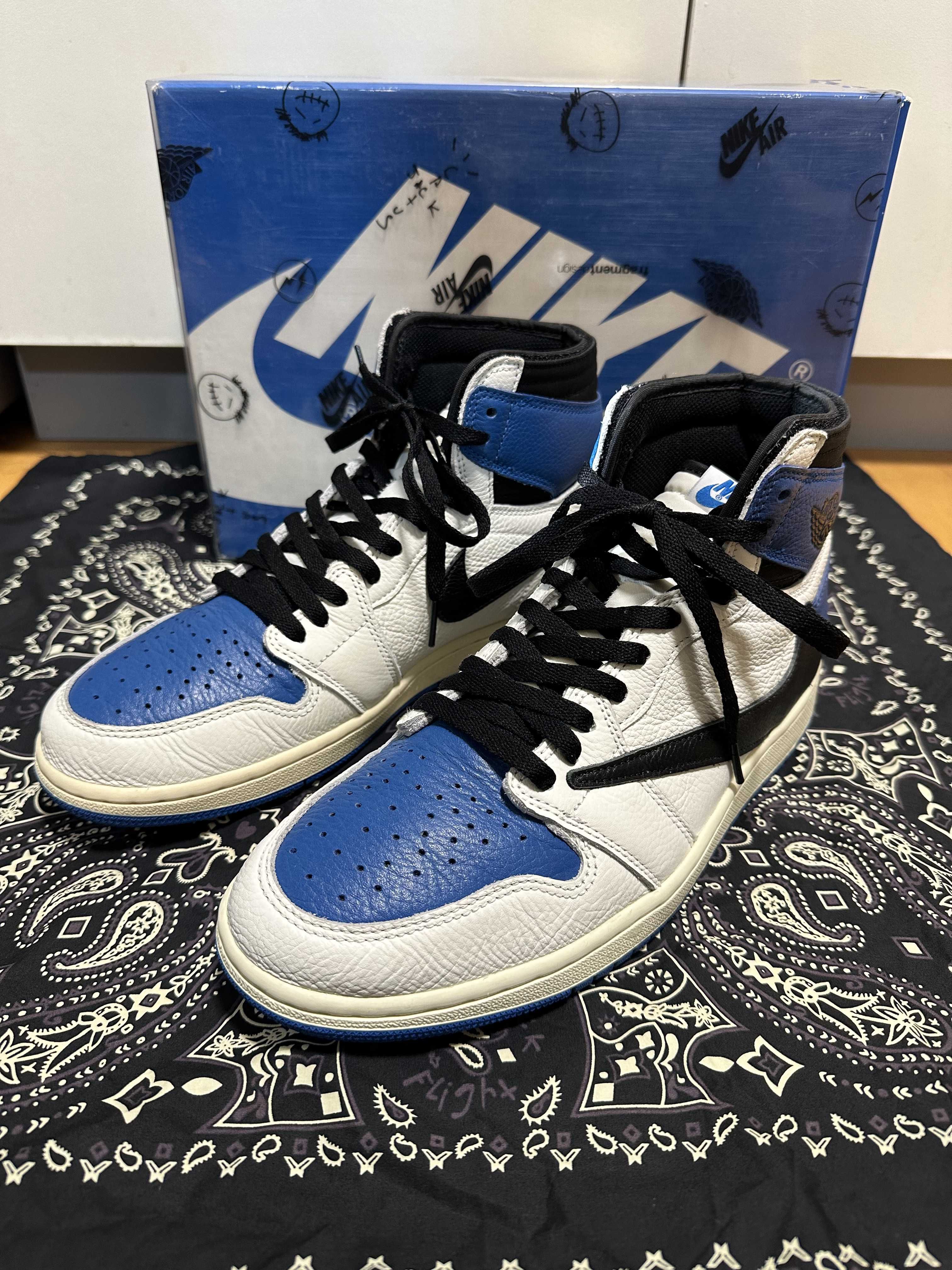Travis Scott × fragment design × Nike Air Jordan 1 Retro High OG SP "Military Blue"