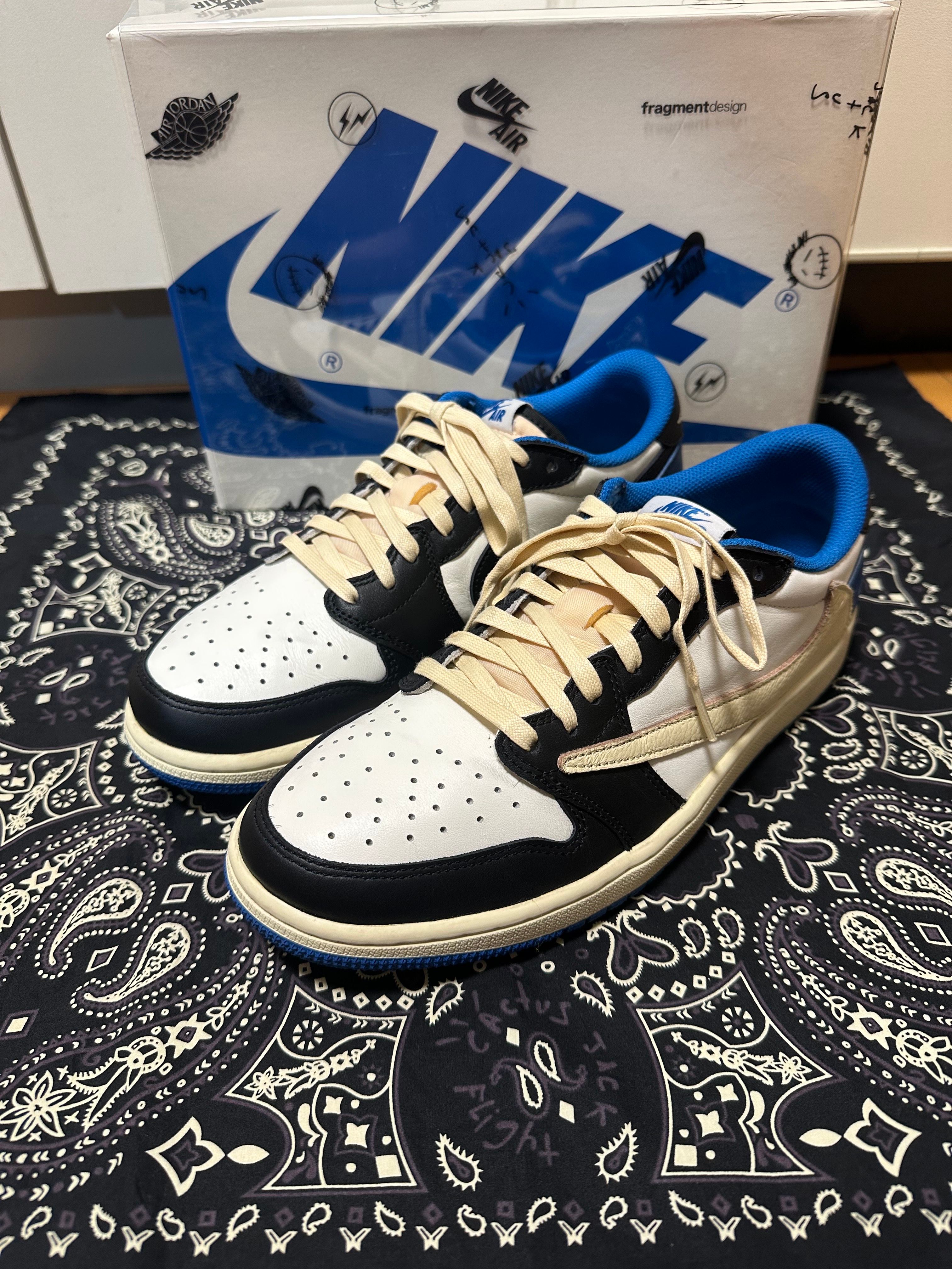 Travis Scott × fragment design × Nike Air Jordan 1 Low OG SP "Military Blue"