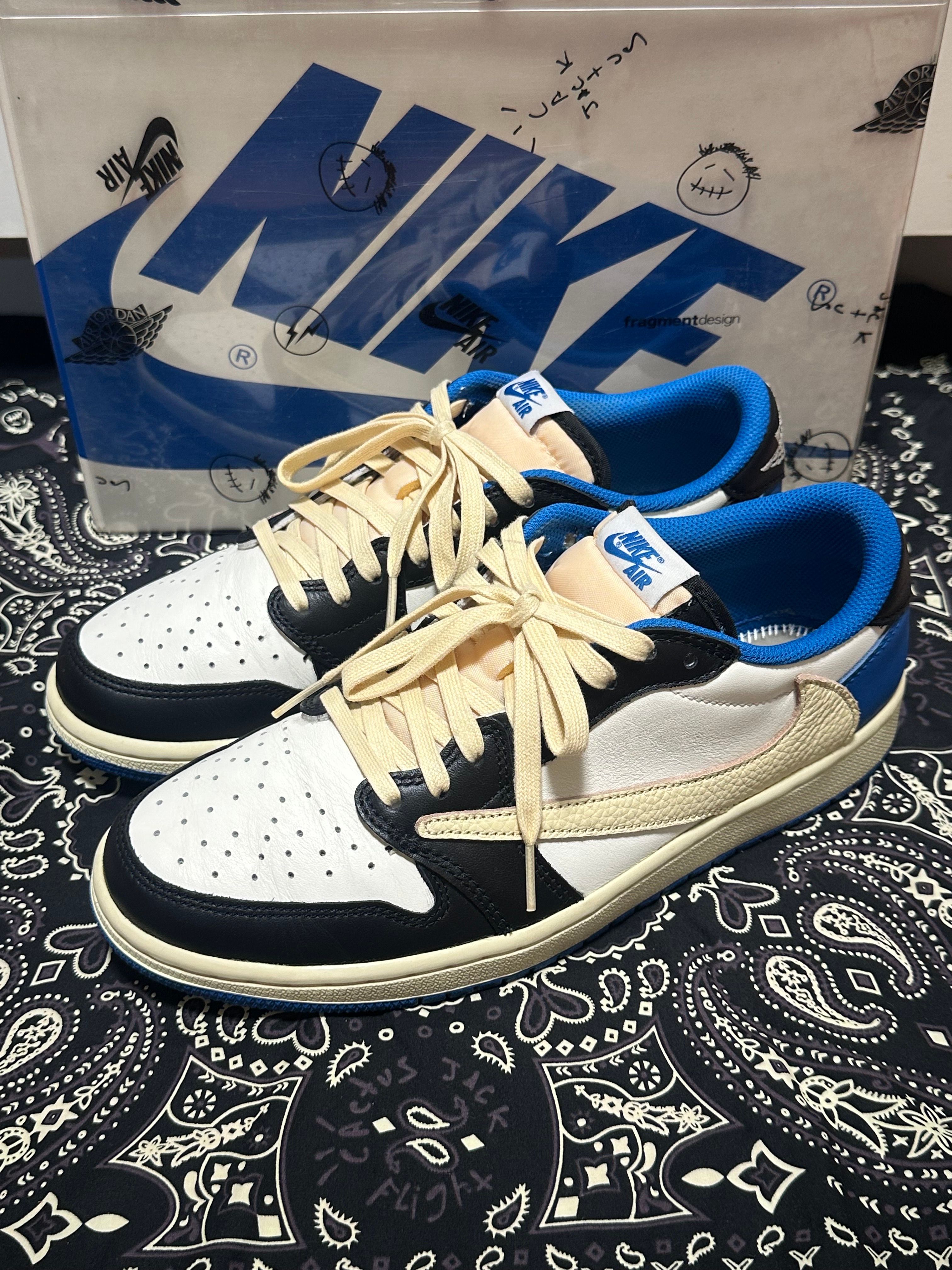 Travis Scott × fragment design × Nike Air Jordan 1 Low OG SP "Military Blue"