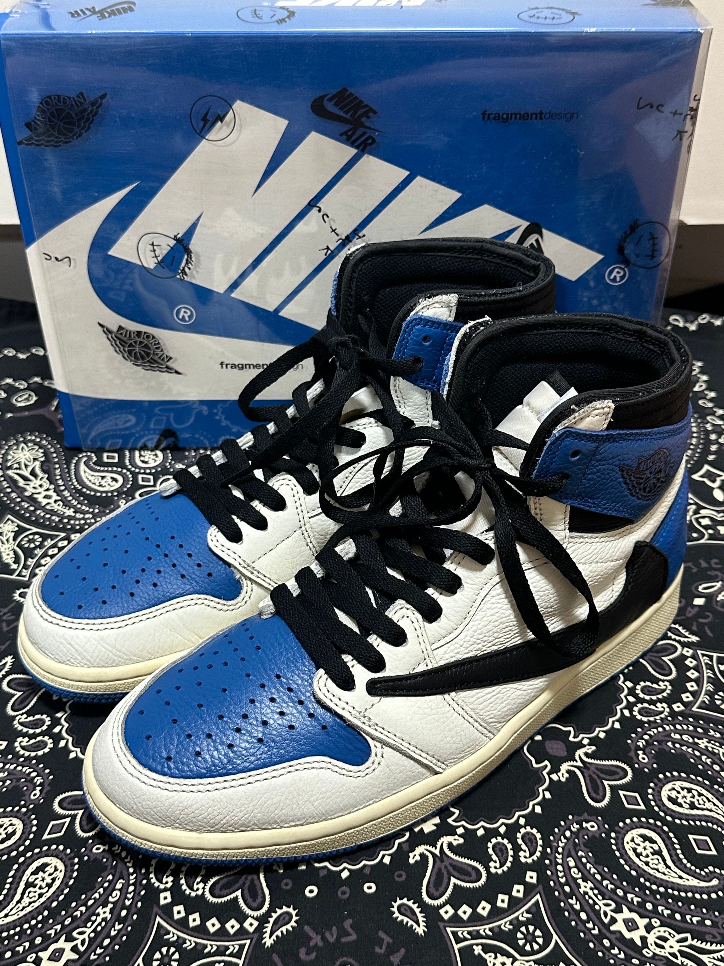 Travis Scott × fragment design × Nike Air Jordan 1 Retro High OG SP "Military Blue"
