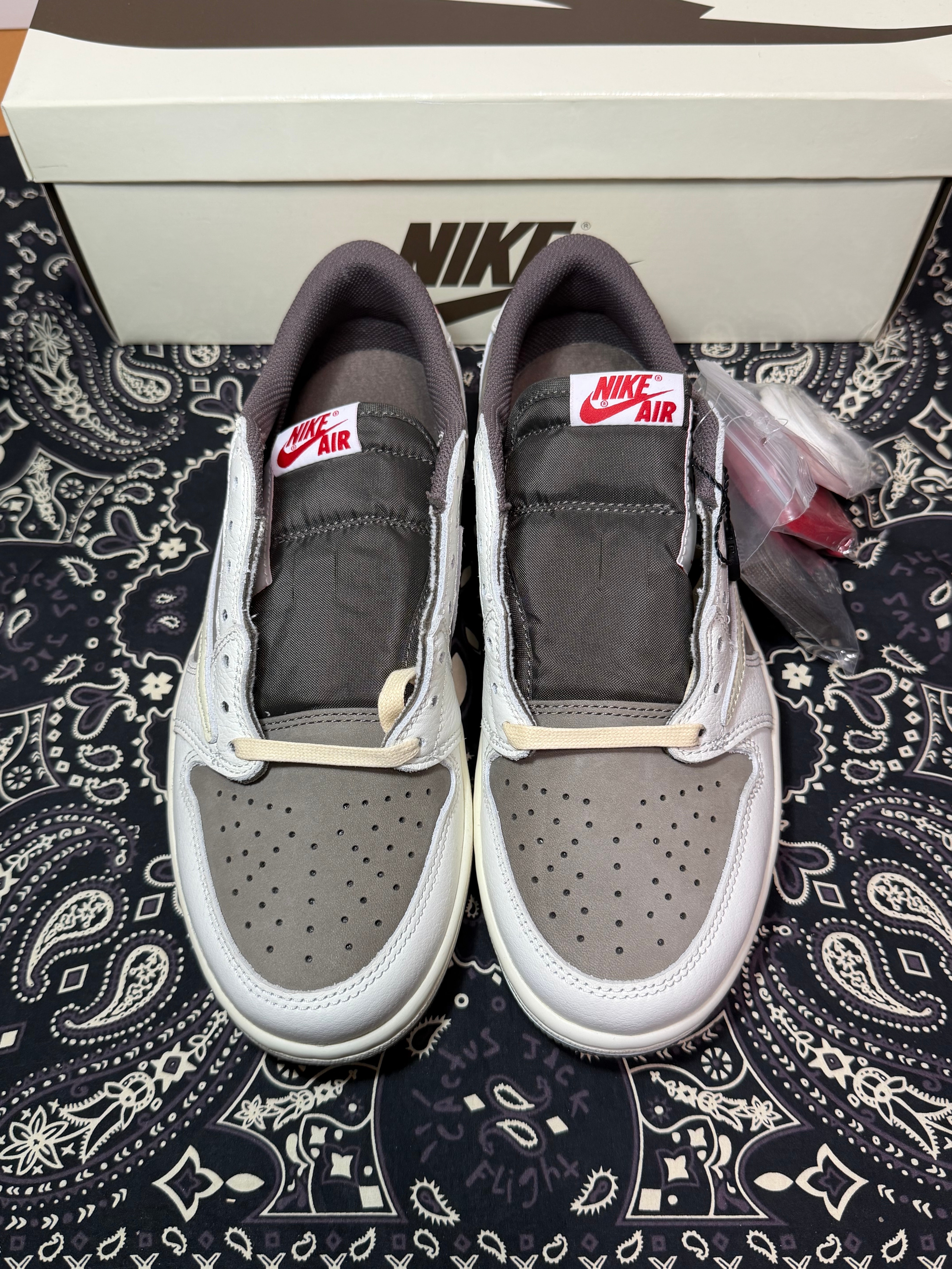 Travis Scott × Nike Air Jordan 1 Low OG SP "Reverse Mocha/Sail and Ridgerock"
