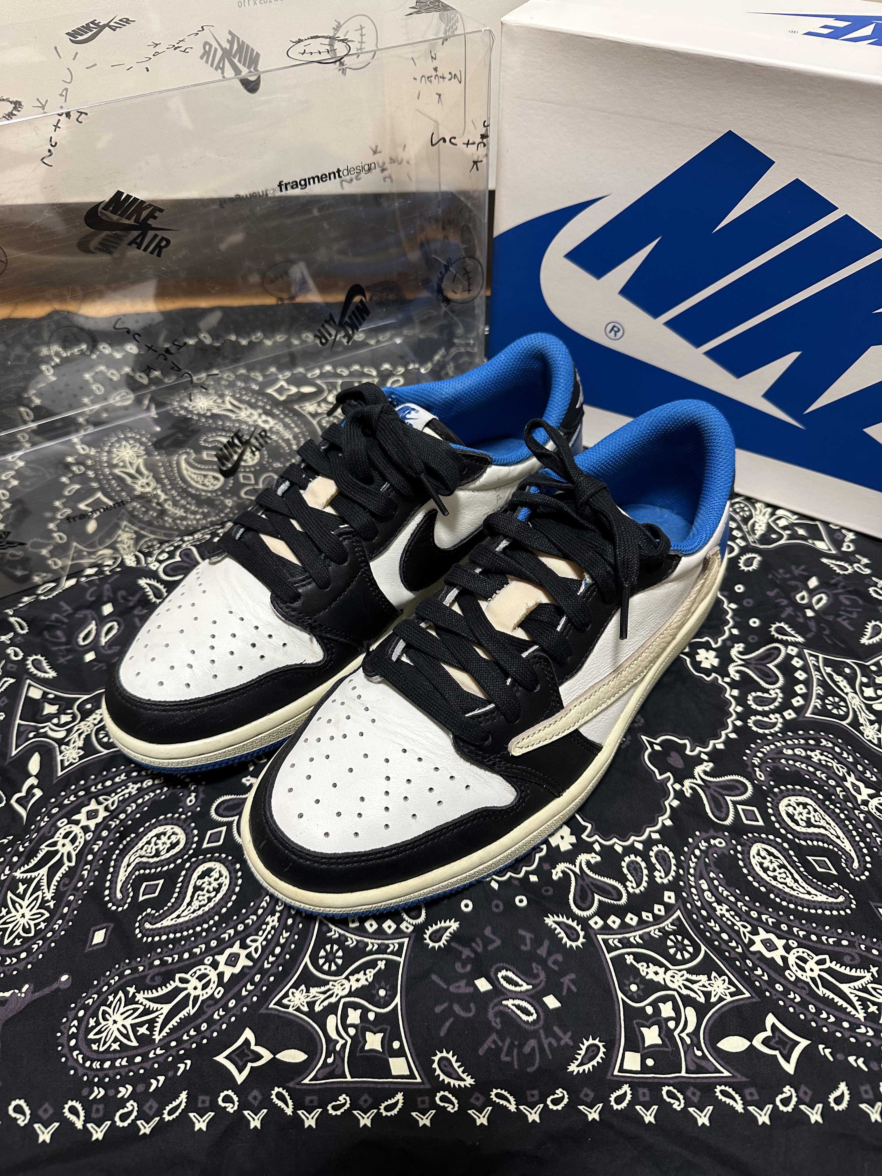Travis Scott × fragment design × Nike Air Jordan 1 Low OG SP "Military Blue"