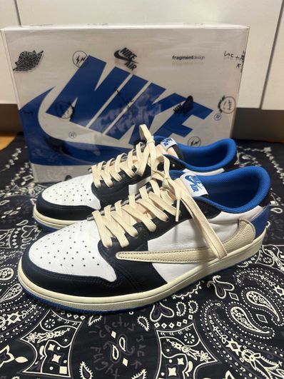 Travis Scott × fragment design × Nike Air Jordan 1 Low OG SP "Military Blue"