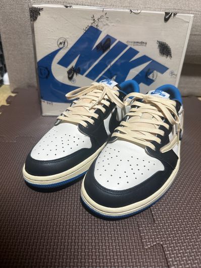 Travis Scott × fragment design × Nike Air Jordan 1 Low OG SP "Military Blue"