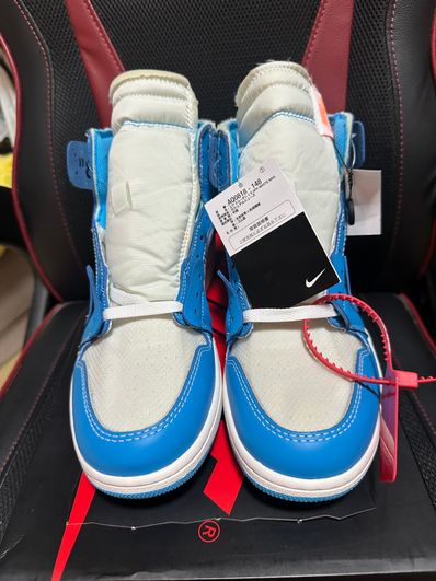 Off-White × Nike Air Jordan 1 High UNC "White/Dark Powder Blue"