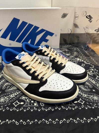 Travis Scott × fragment design × Nike Air Jordan 1 Low OG SP "Military Blue"