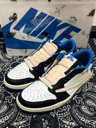 Travis Scott × fragment design × Nike Air Jordan 1 Low OG SP "Military Blue"