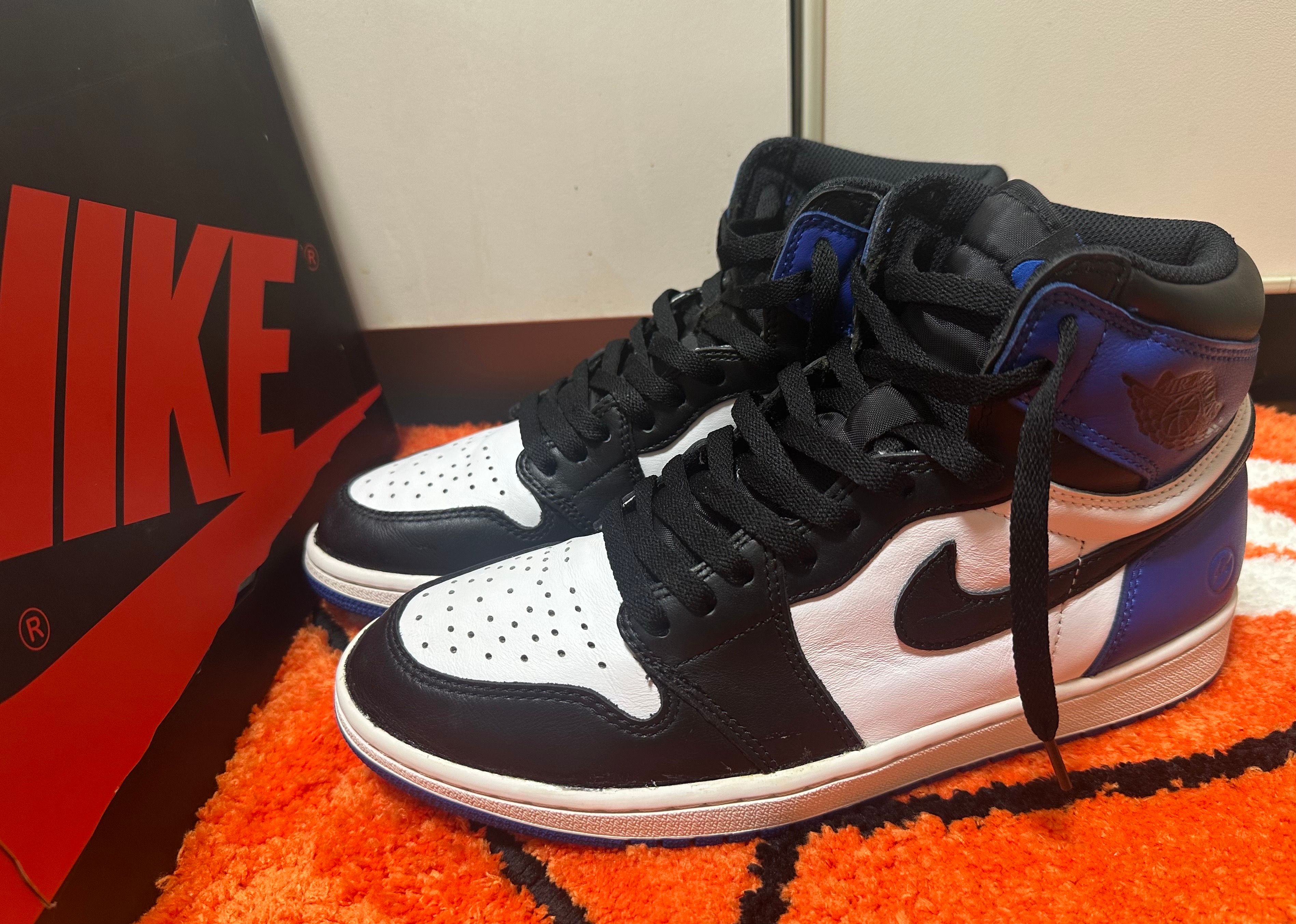 fragment design × Nike Air Jordan 1 Retro High OG "Black/Sport Royal/White"