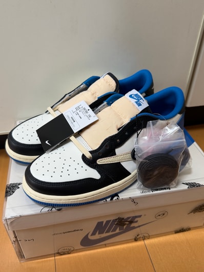 Travis Scott × fragment design × Nike Air Jordan 1 Low OG SP "Military Blue"