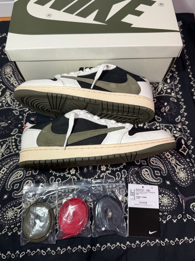Travis Scott × Nike Women's Air Jordan 1 Low OG "Medium Olive"