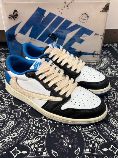 Travis Scott × fragment design × Nike Air Jordan 1 Low OG SP "Military Blue"