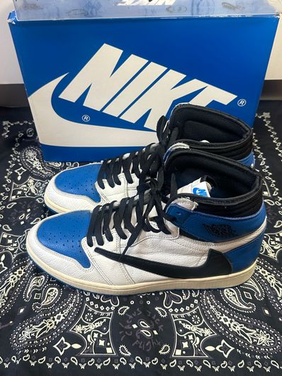 Travis Scott × fragment design × Nike Air Jordan 1 Retro High OG SP "Military Blue"