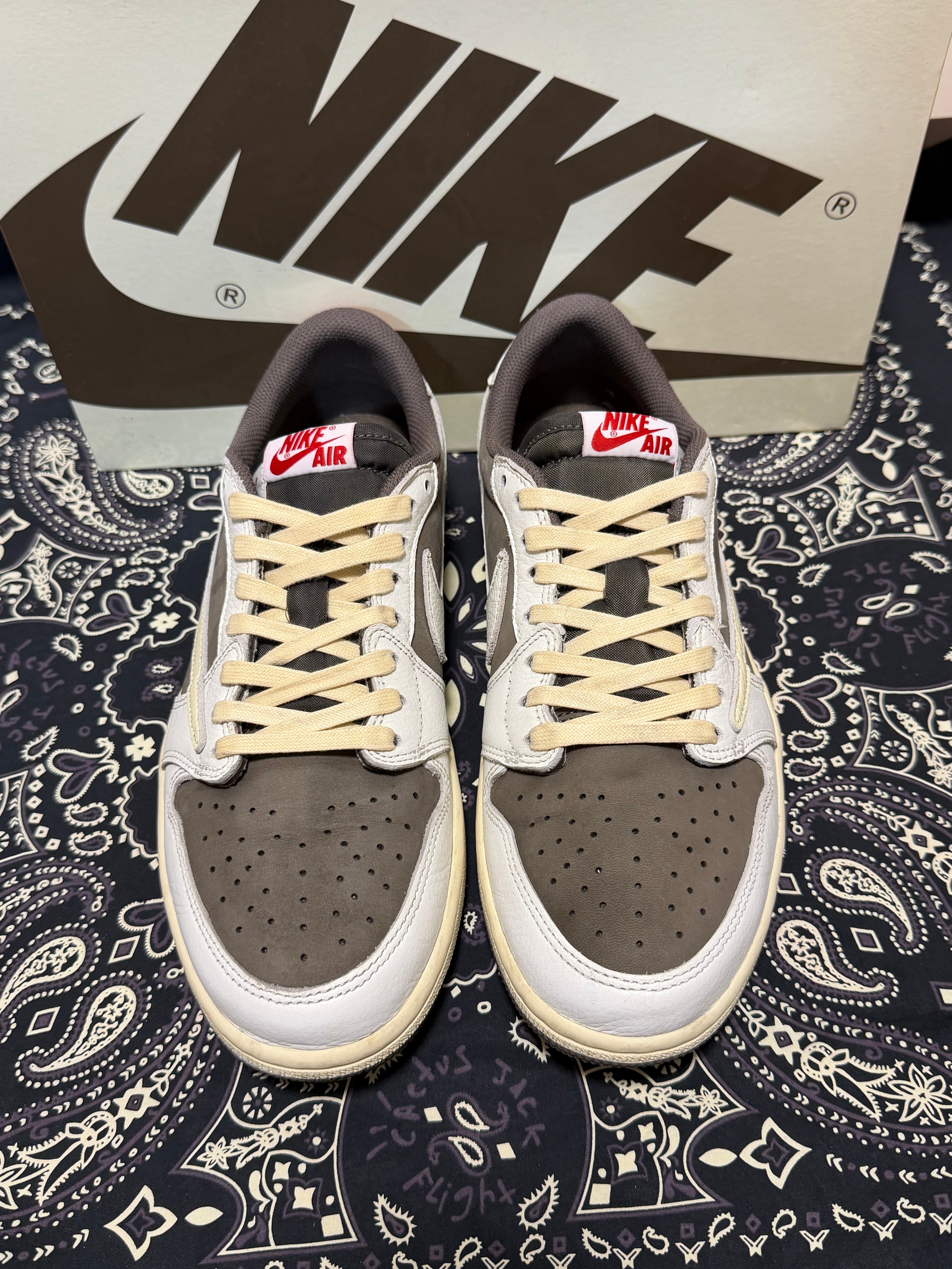 Travis Scott × Nike Air Jordan 1 Low OG SP "Reverse Mocha/Sail and Ridgerock"