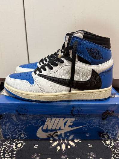 Travis Scott × fragment design × Nike Air Jordan 1 Retro High OG SP "Military Blue"