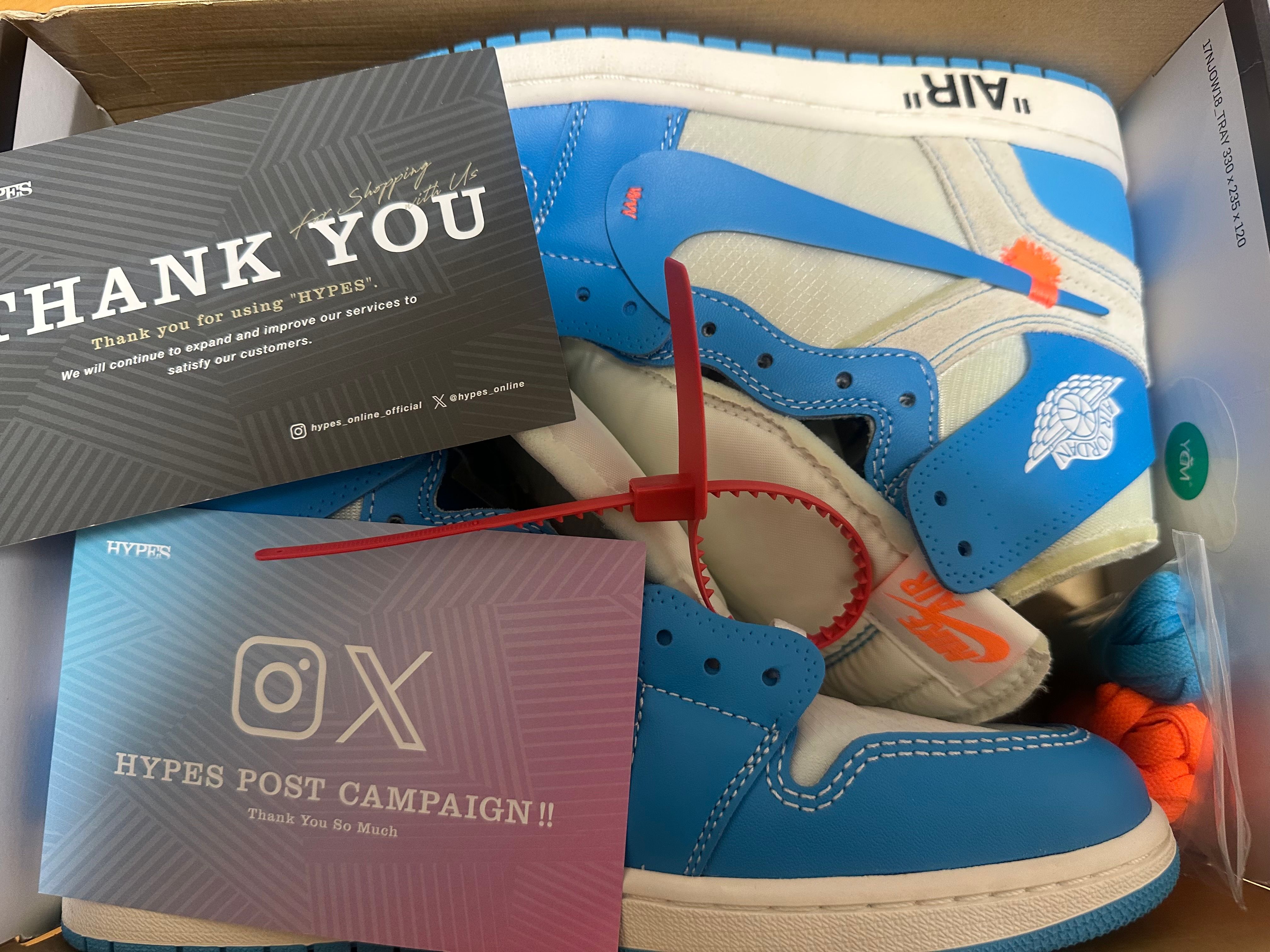 Off-White × Nike Air Jordan 1 High UNC "White/Dark Powder Blue"