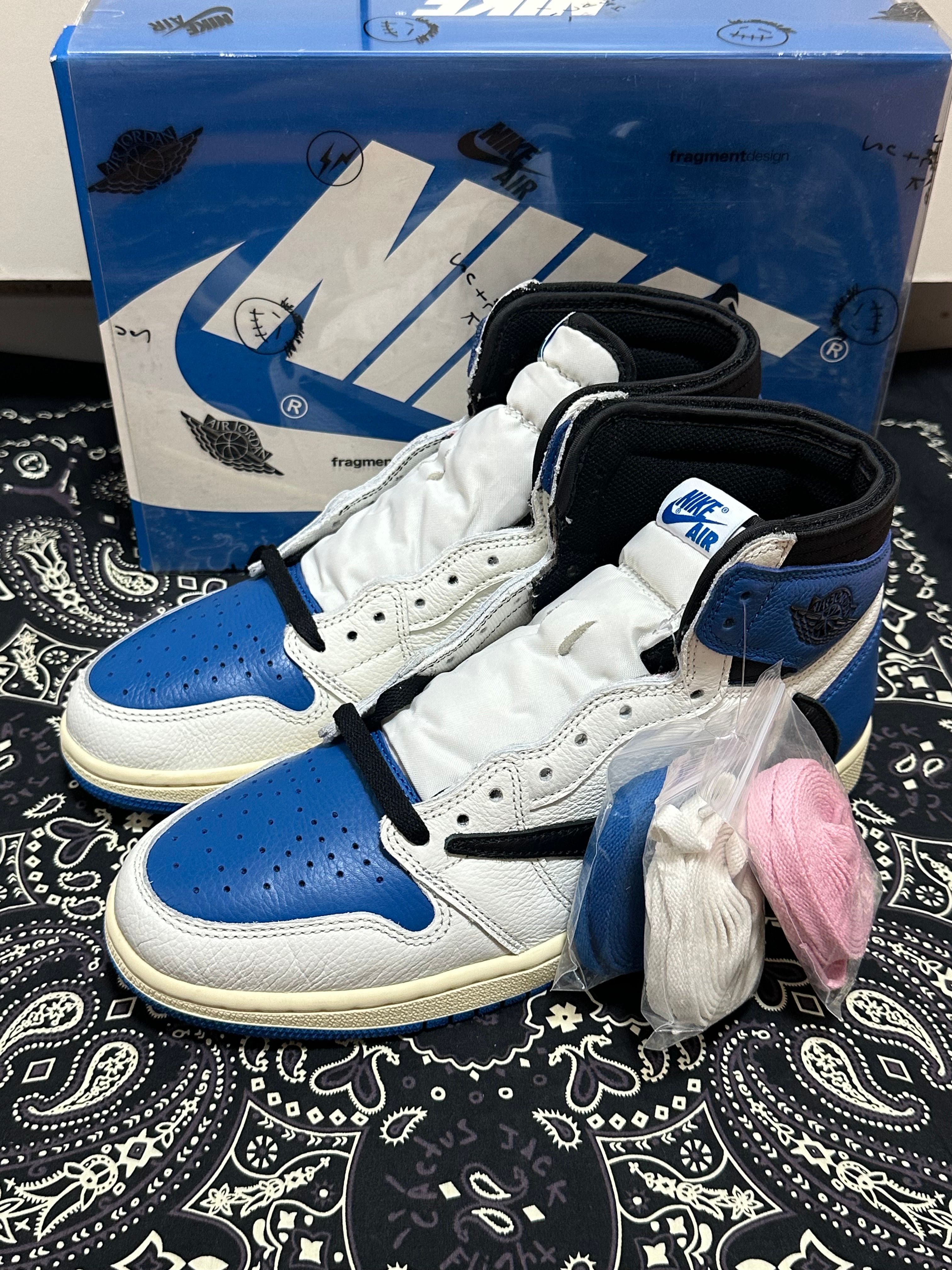 Travis Scott × fragment design × Nike Air Jordan 1 Retro High OG SP "Military Blue"