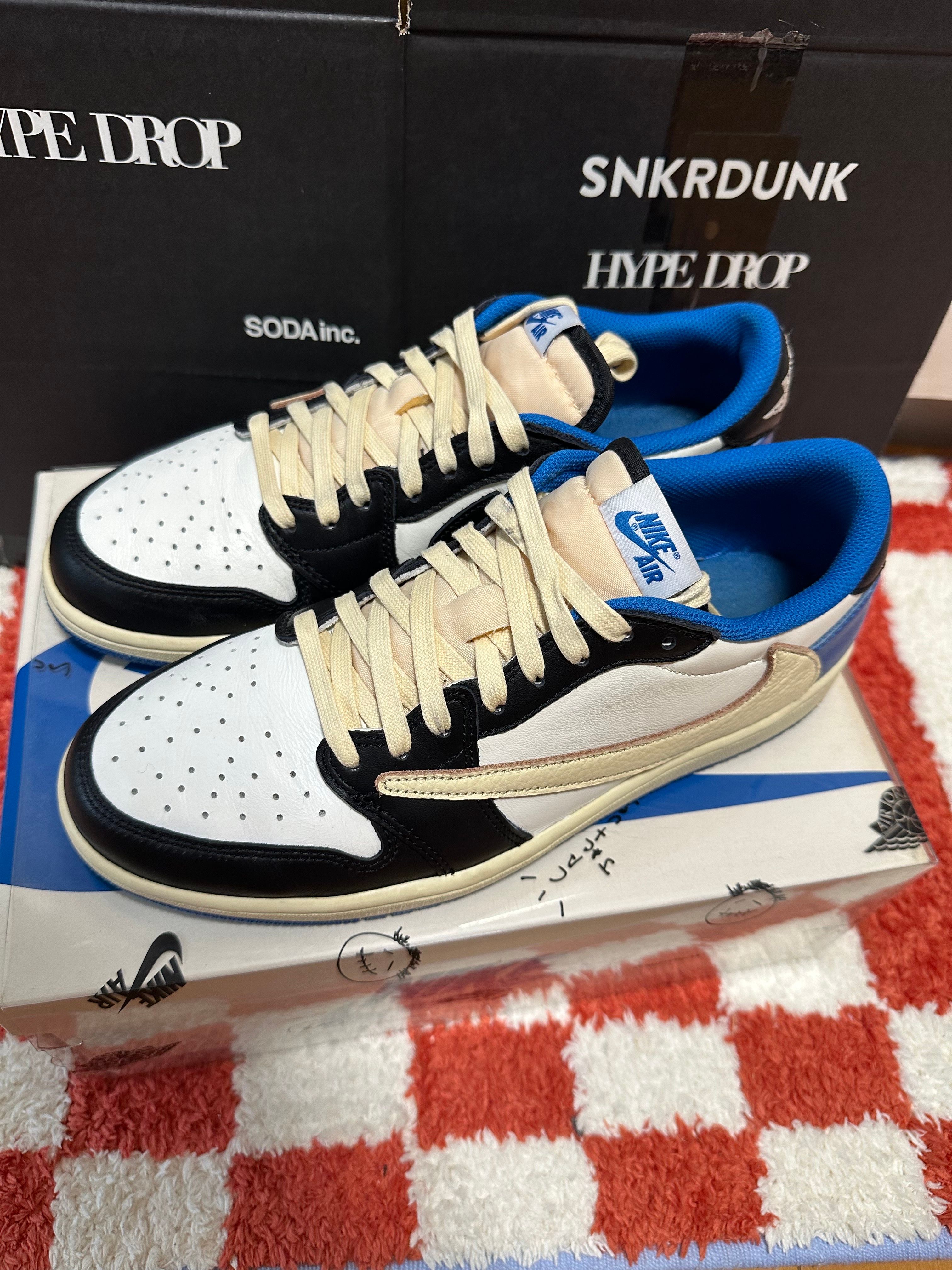 Travis Scott × fragment design × Nike Air Jordan 1 Low OG SP "Military Blue"