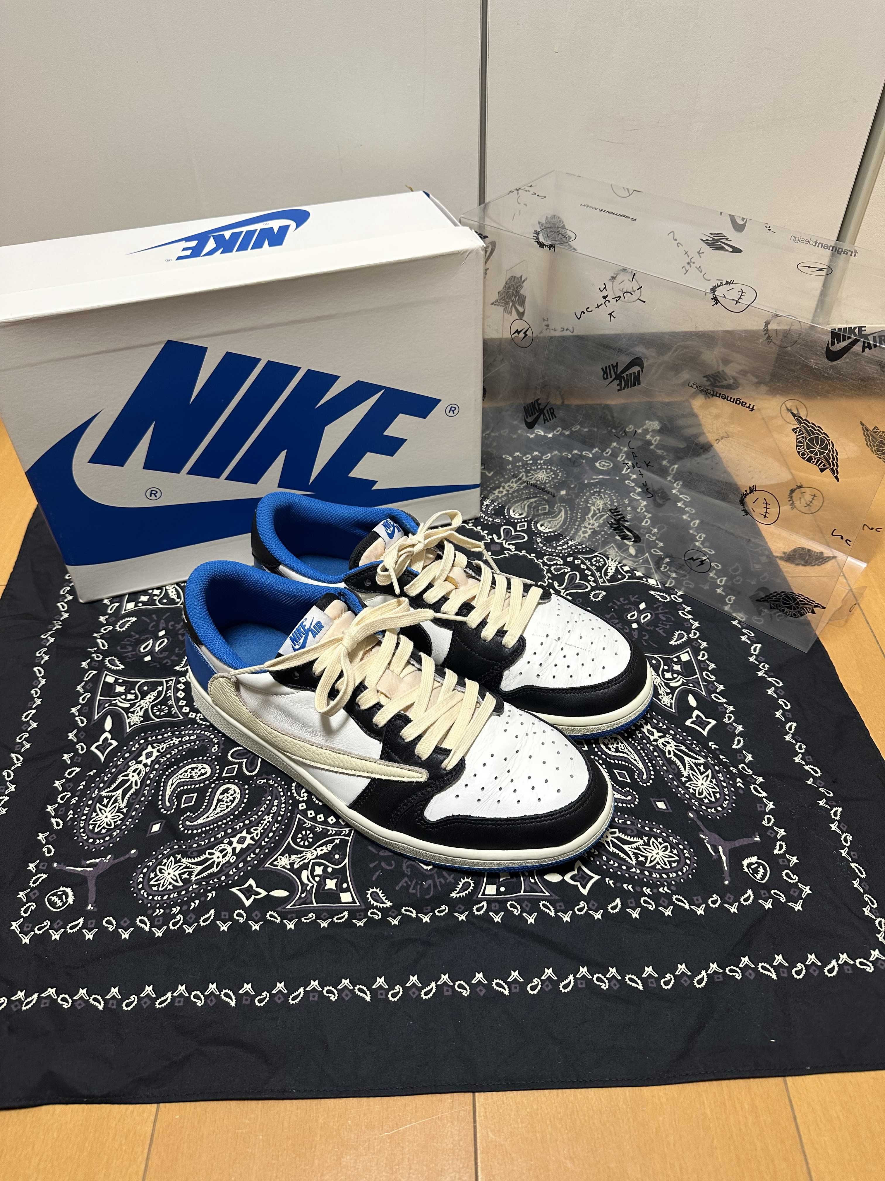 Travis Scott × fragment design × Nike Air Jordan 1 Low OG SP "Military Blue"