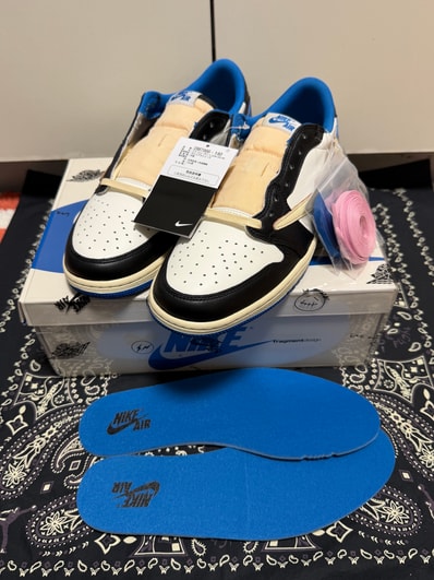Travis Scott × fragment design × Nike Air Jordan 1 Low OG SP "Military Blue"