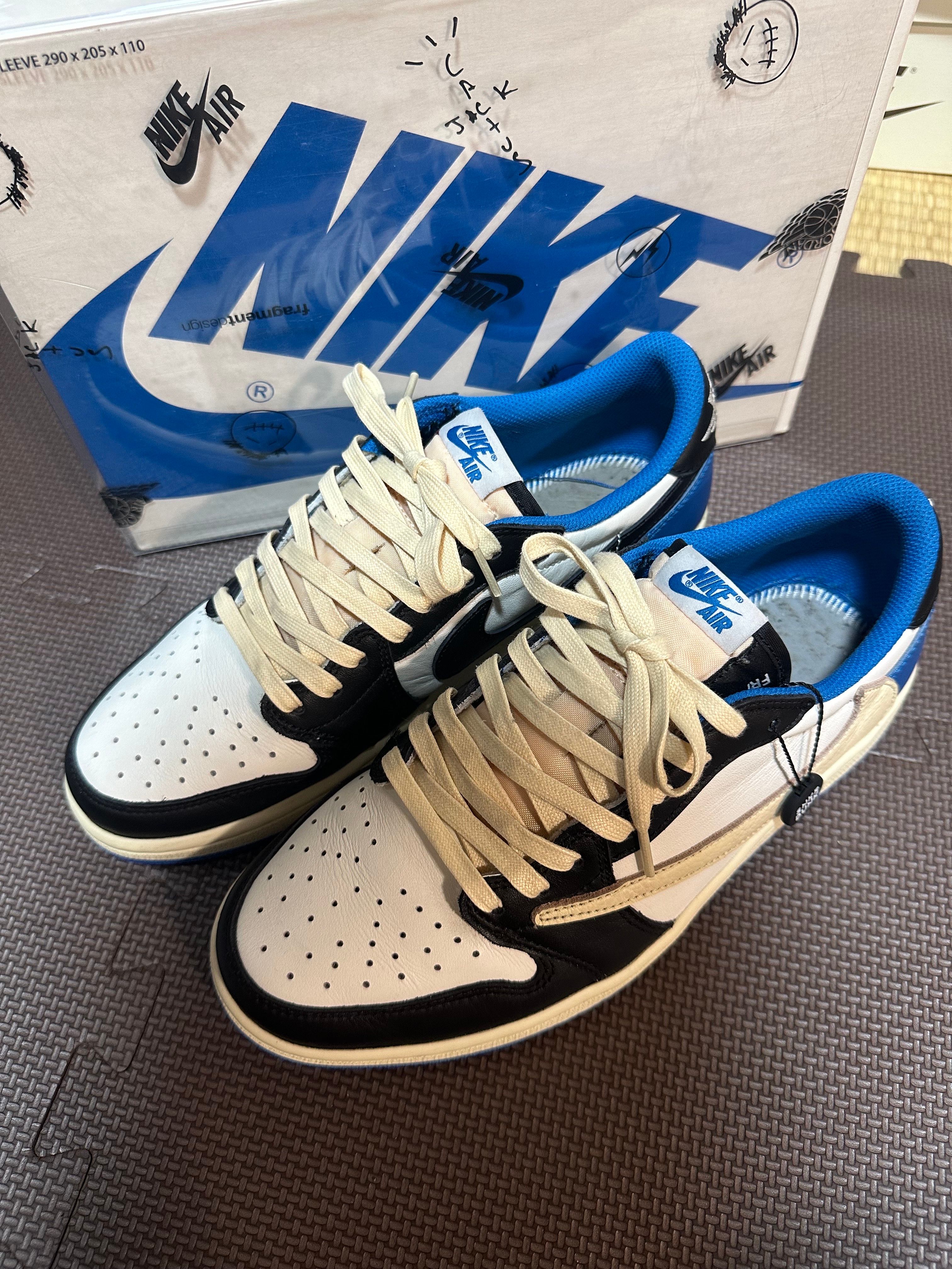 Travis Scott × fragment design × Nike Air Jordan 1 Low OG SP "Military Blue"