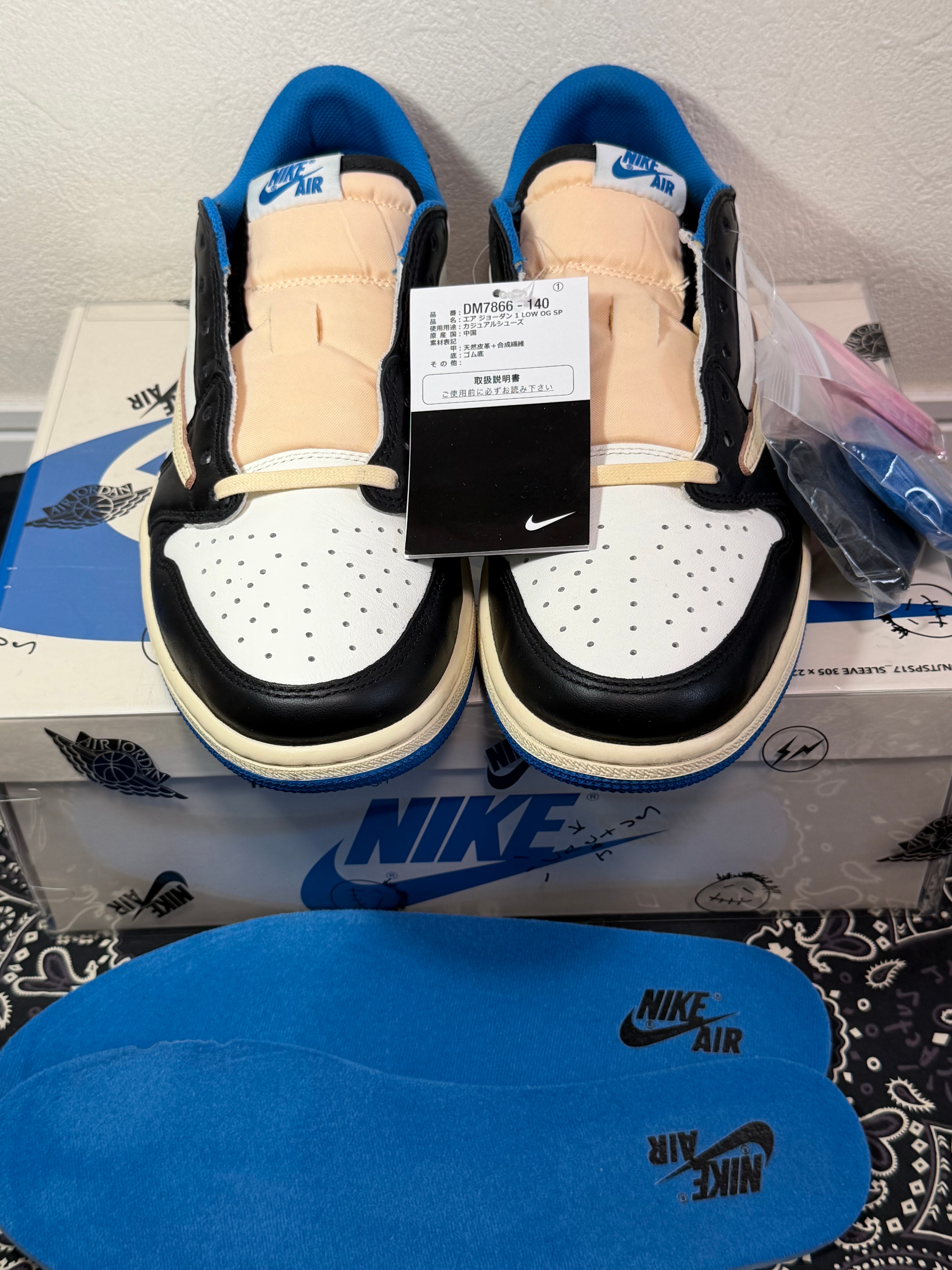 Travis Scott × fragment design × Nike Air Jordan 1 Low OG SP "Military Blue"