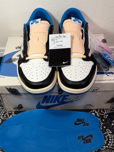 Travis Scott × fragment design × Nike Air Jordan 1 Low OG SP "Military Blue"