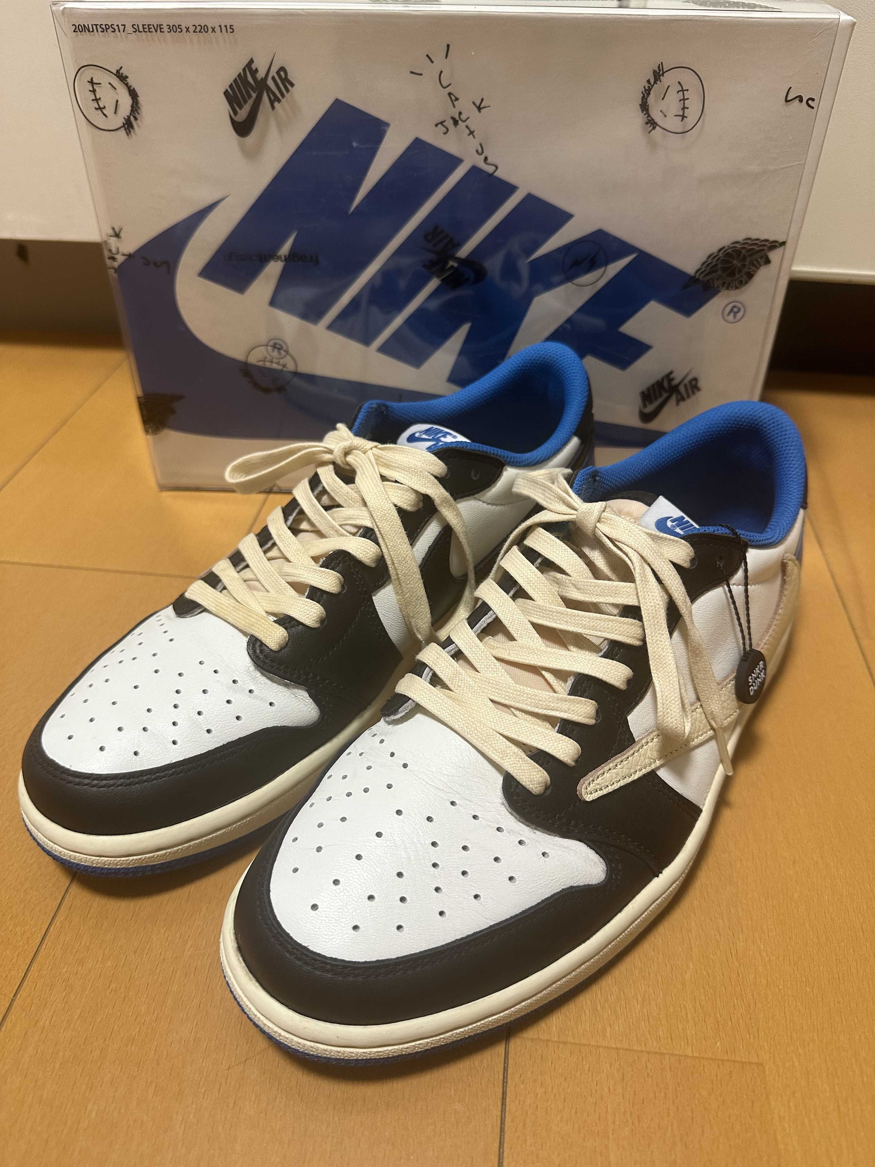 Travis Scott × fragment design × Nike Air Jordan 1 Low OG SP "Military Blue"