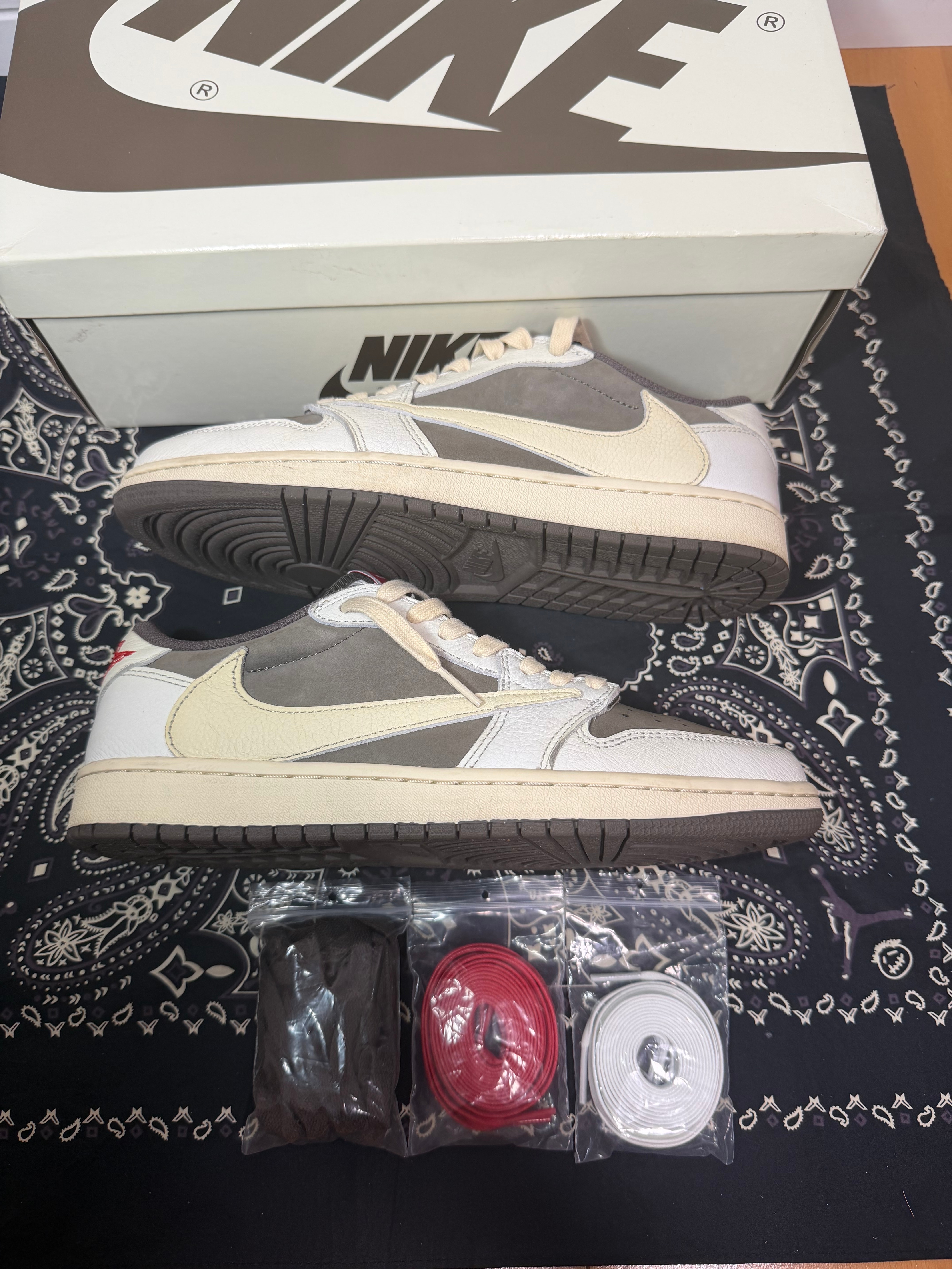 Travis Scott × Nike Air Jordan 1 Low OG SP "Reverse Mocha/Sail and Ridgerock"