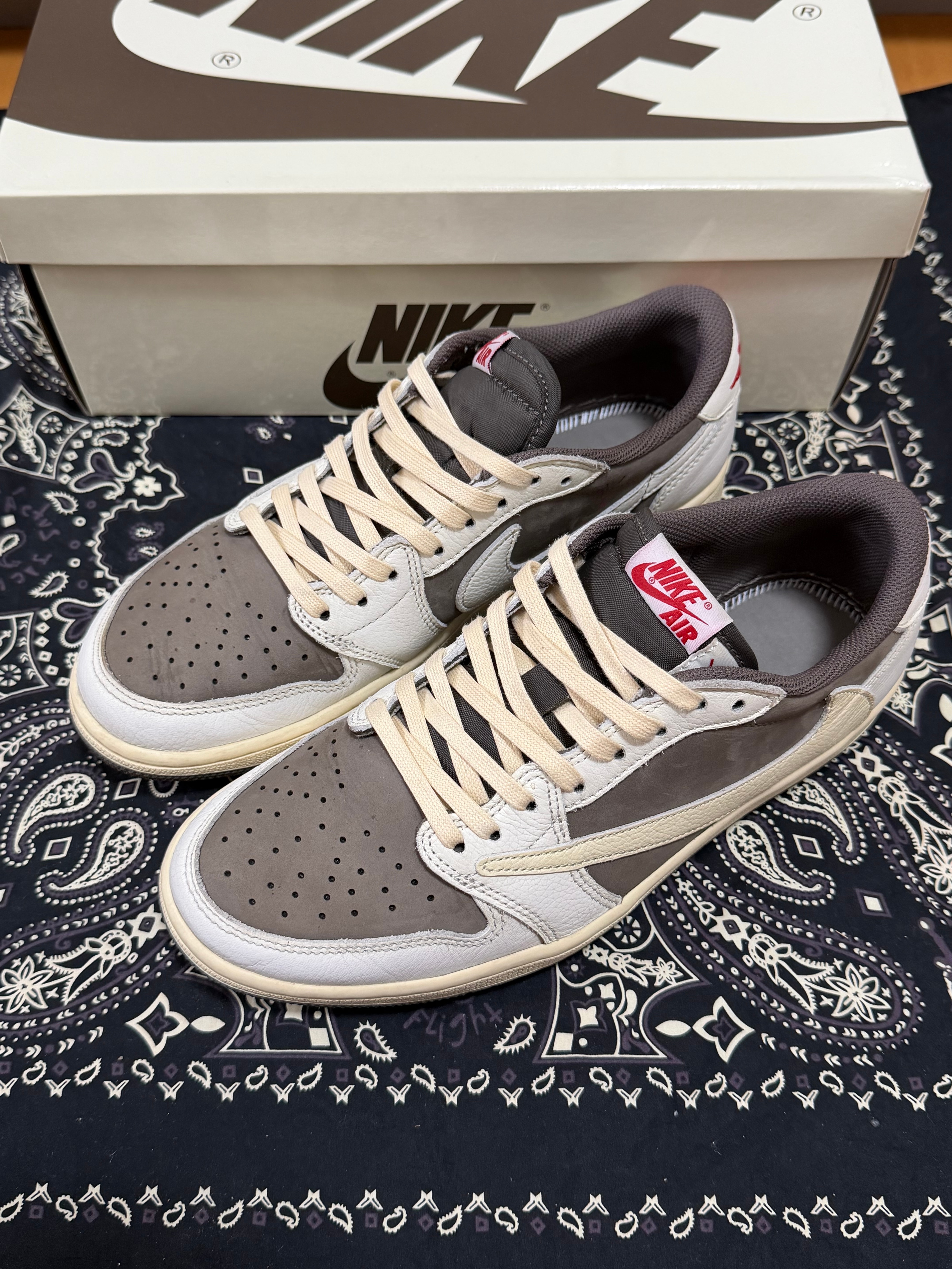 Travis Scott × Nike Air Jordan 1 Low OG SP "Reverse Mocha/Sail and Ridgerock"