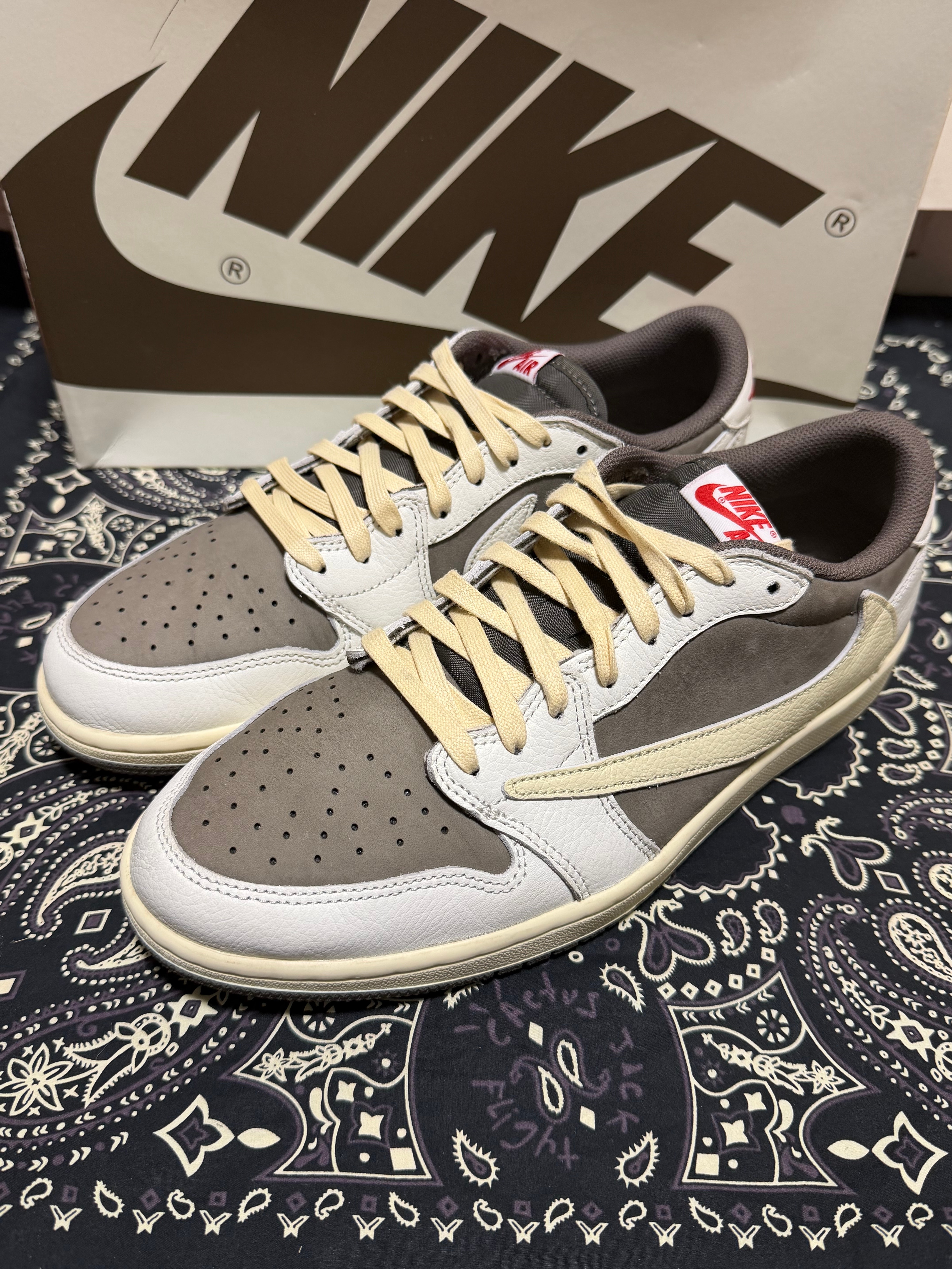 Travis Scott × Nike Air Jordan 1 Low OG SP "Reverse Mocha/Sail and Ridgerock"
