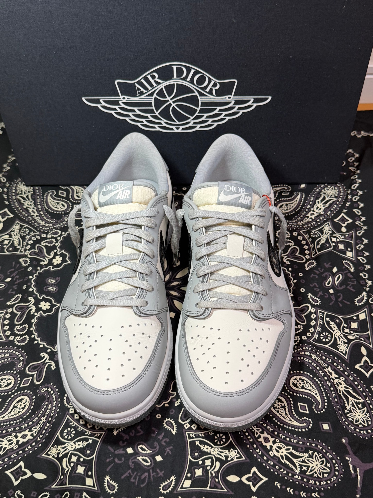 Dior × Nike Air Jordan 1 Low OG "Wolf Grey"
