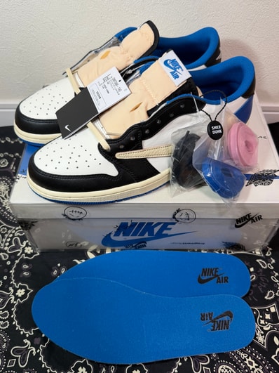 Travis Scott × fragment design × Nike Air Jordan 1 Low OG SP "Military Blue"