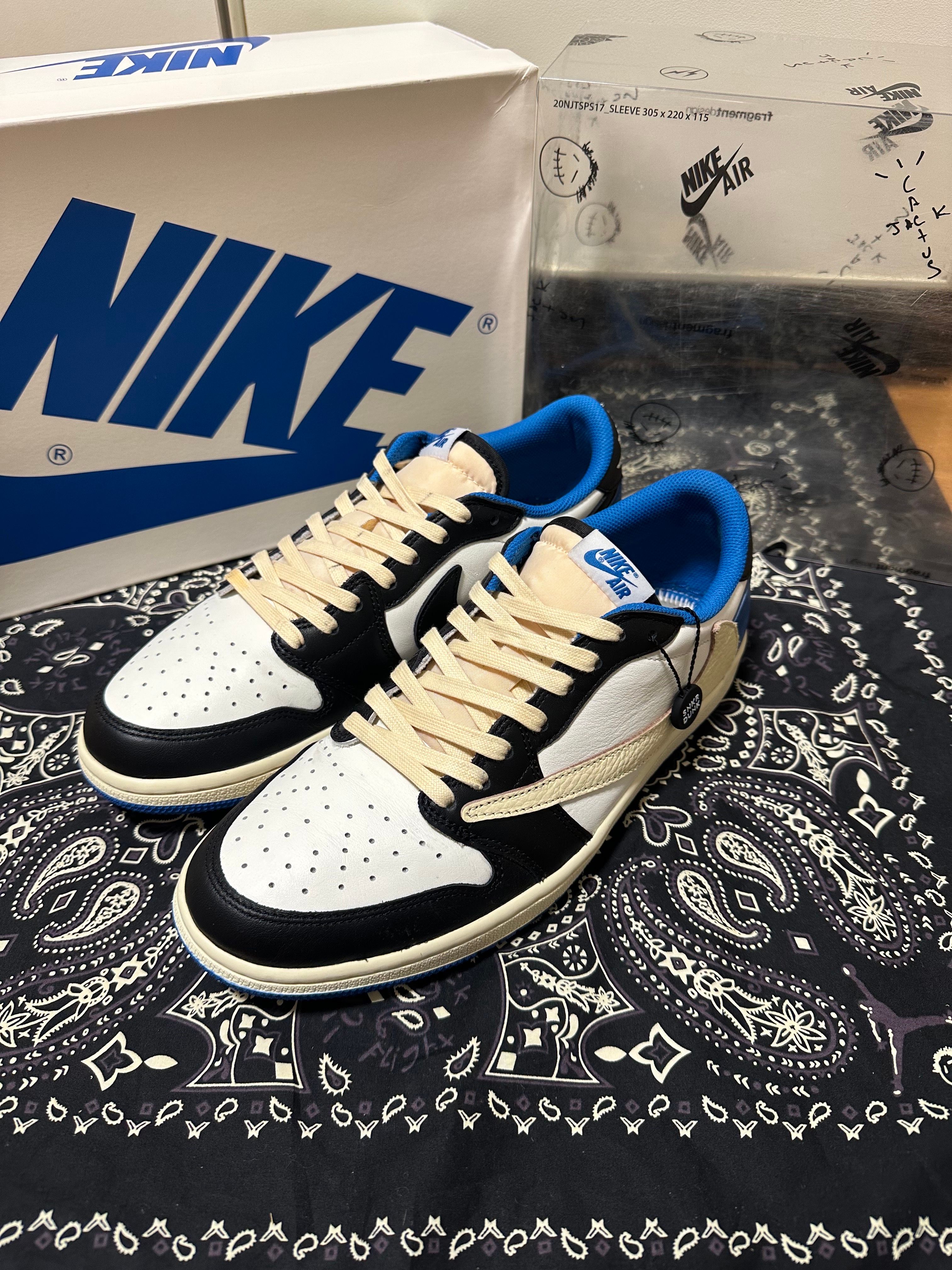 Travis Scott × fragment design × Nike Air Jordan 1 Low OG SP "Military Blue"