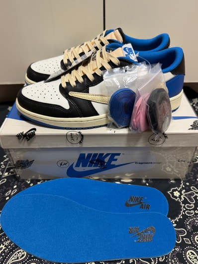 Travis Scott × fragment design × Nike Air Jordan 1 Low OG SP "Military Blue"